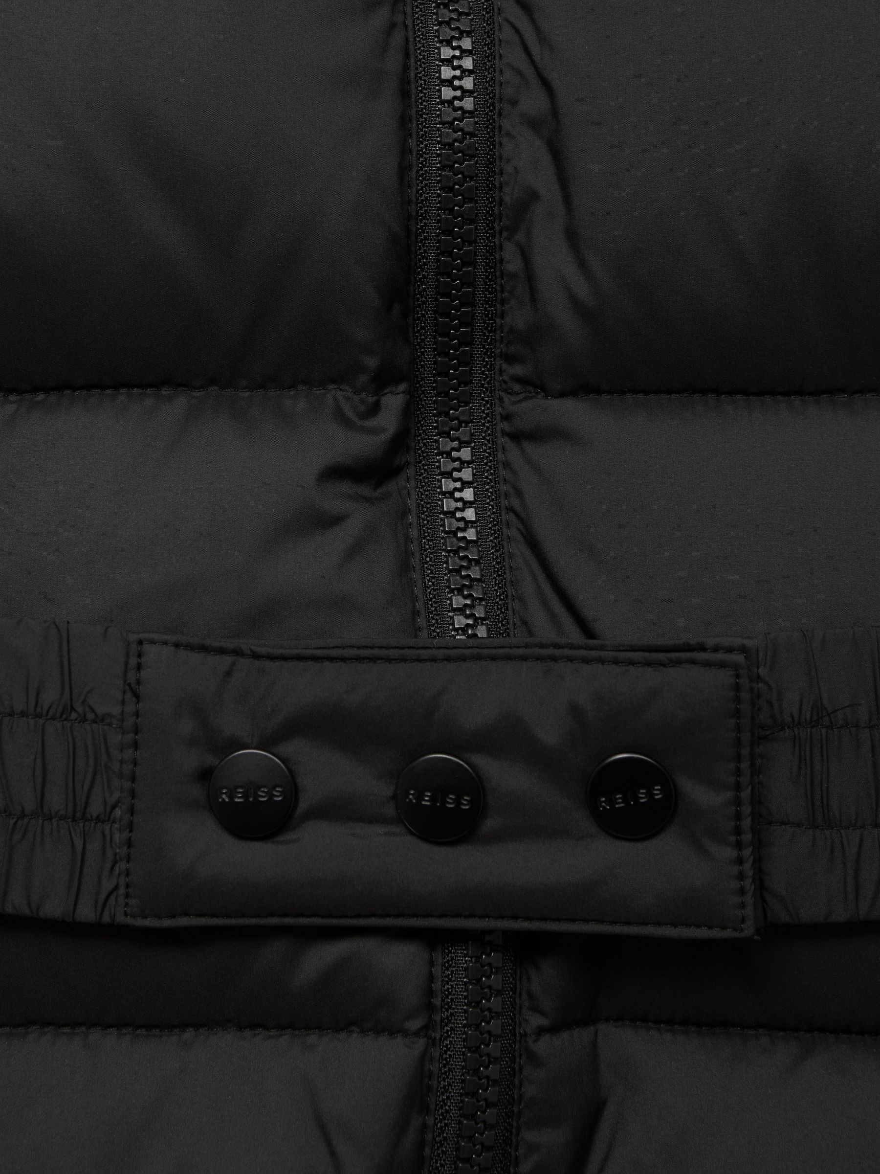 4-9 yrs Water Resistant Quilted Hooded Coat in Black - Image 8 of 8