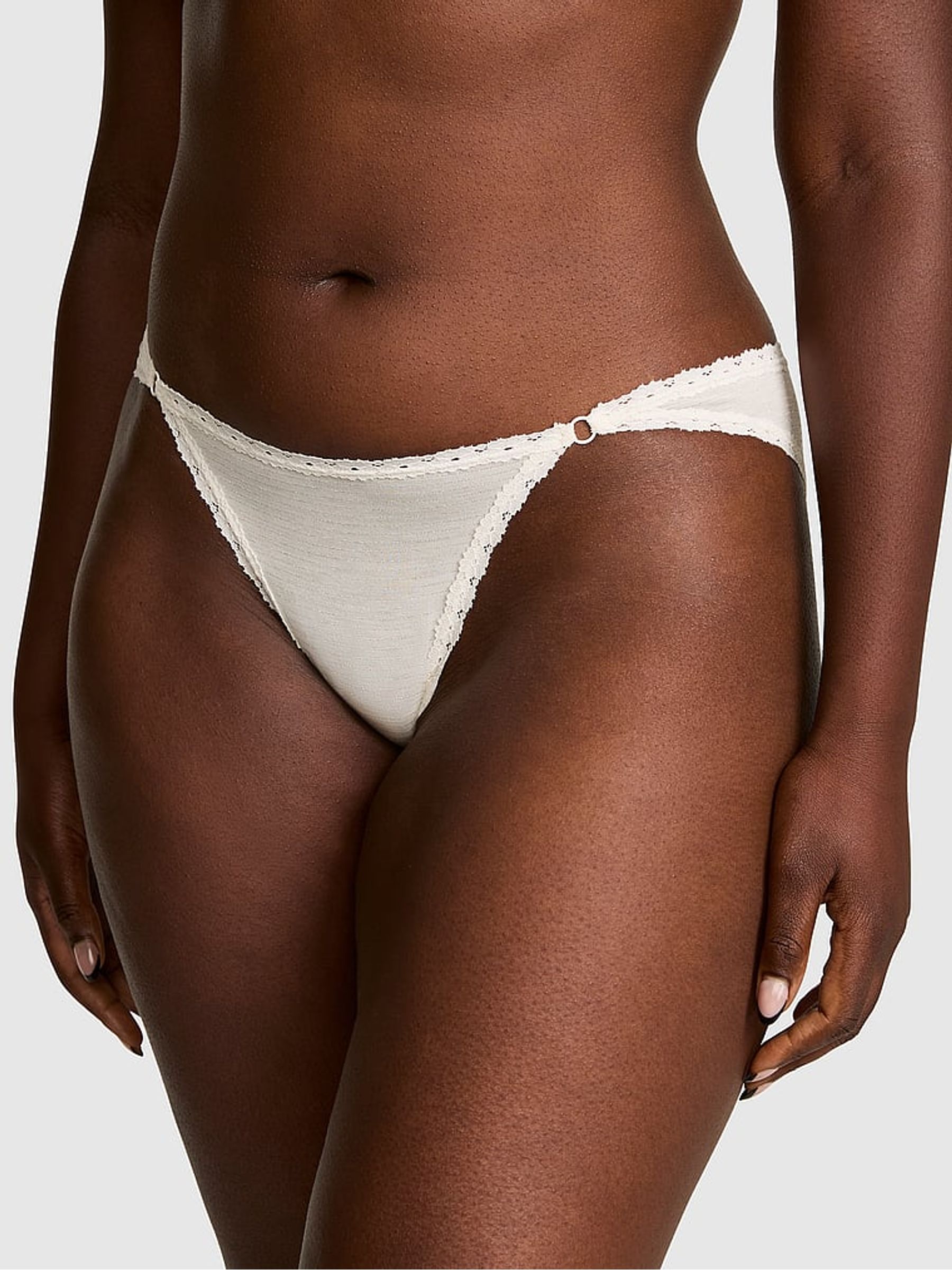 Cosy White Shine Cheeky Cotton Heather Lace Trim Knickers - Image 1 of 2 Cosy White Shine Cheeky Cotton Heather Lace Trim Knickers - Image 1 of 2