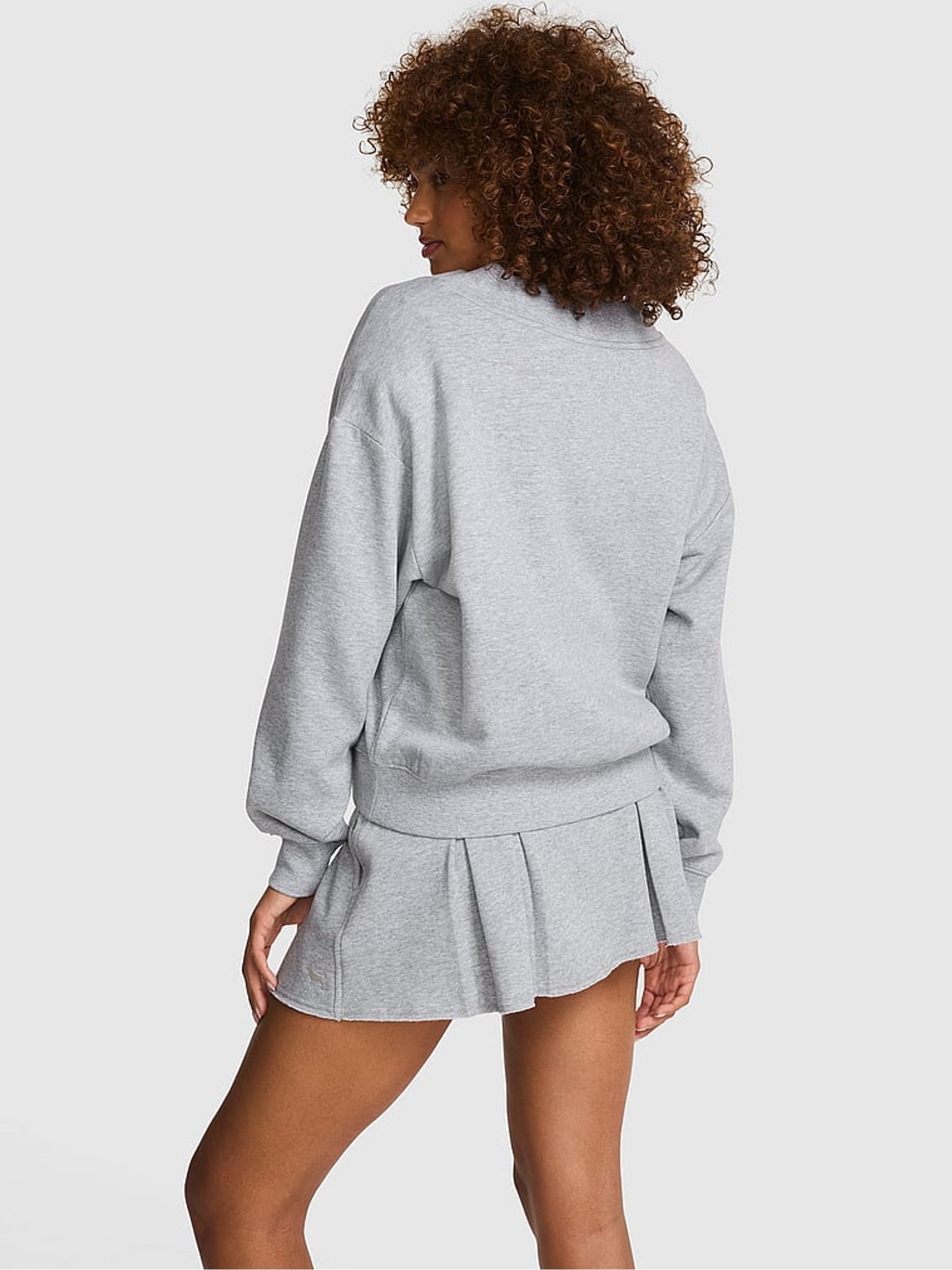 Pure Medium Heather Grey V-Neck Sweatshirt - Image 2 of 2