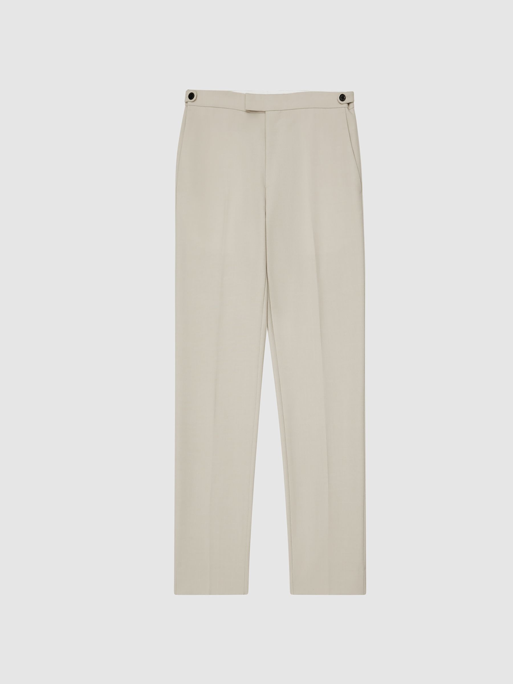 Modern Fit Wool Trousers in Stone - Image 2 of 5 Modern Fit Wool Trousers in Stone - Image 2 of 5