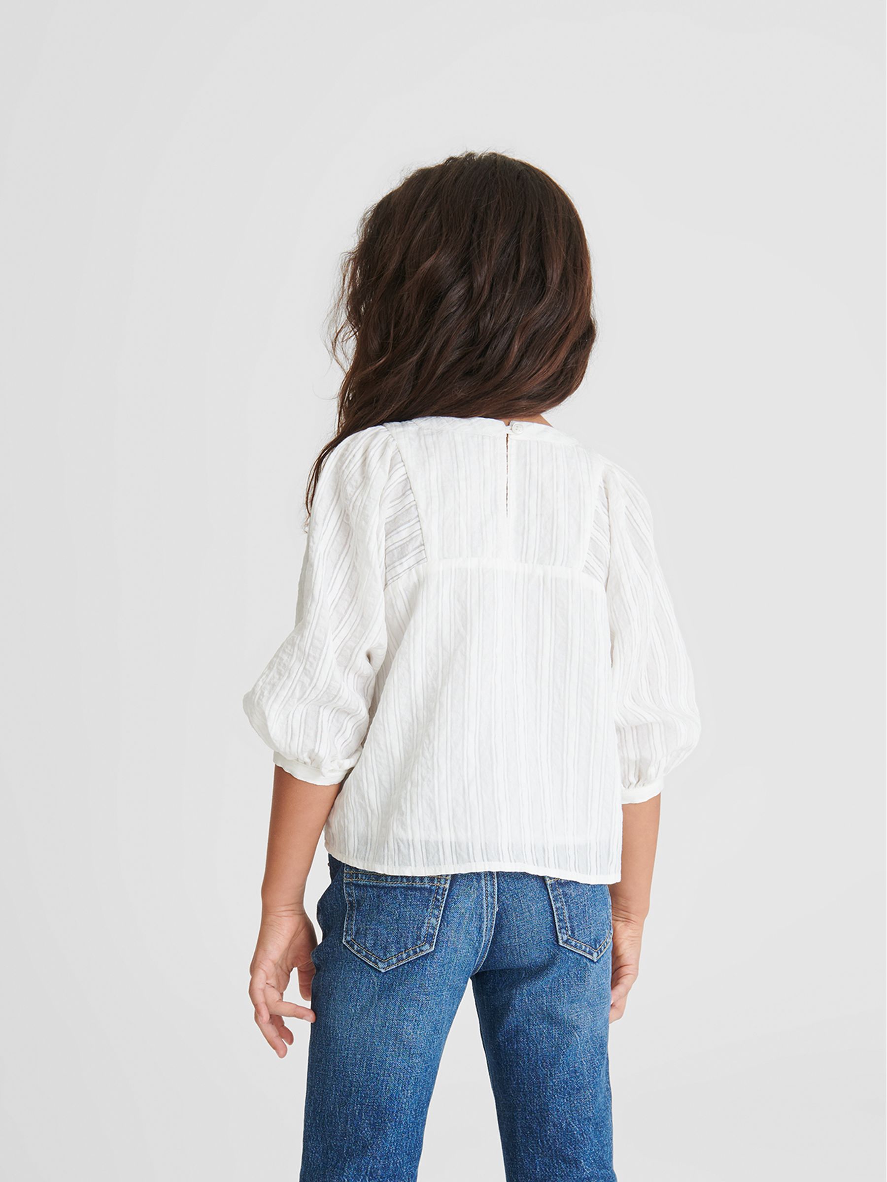Ladder Interest Blouse in White - Image 5 of 5