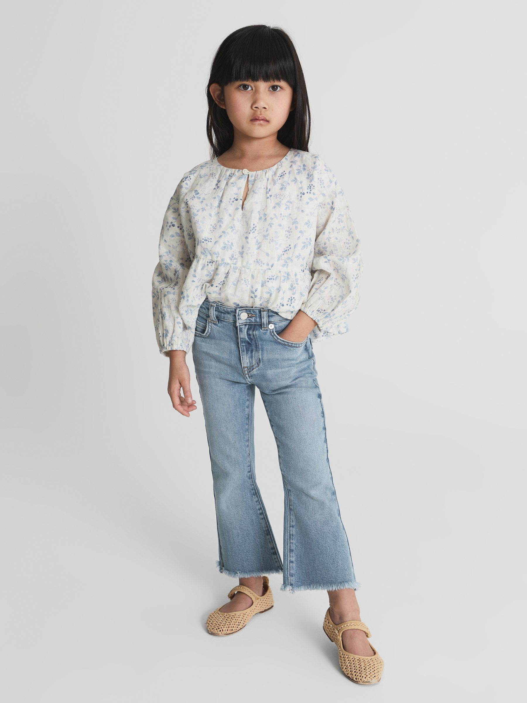 Kick Flare Jeans in Light Blue - Image 1 of 7 Kick Flare Jeans in Light Blue - Image 1 of 7