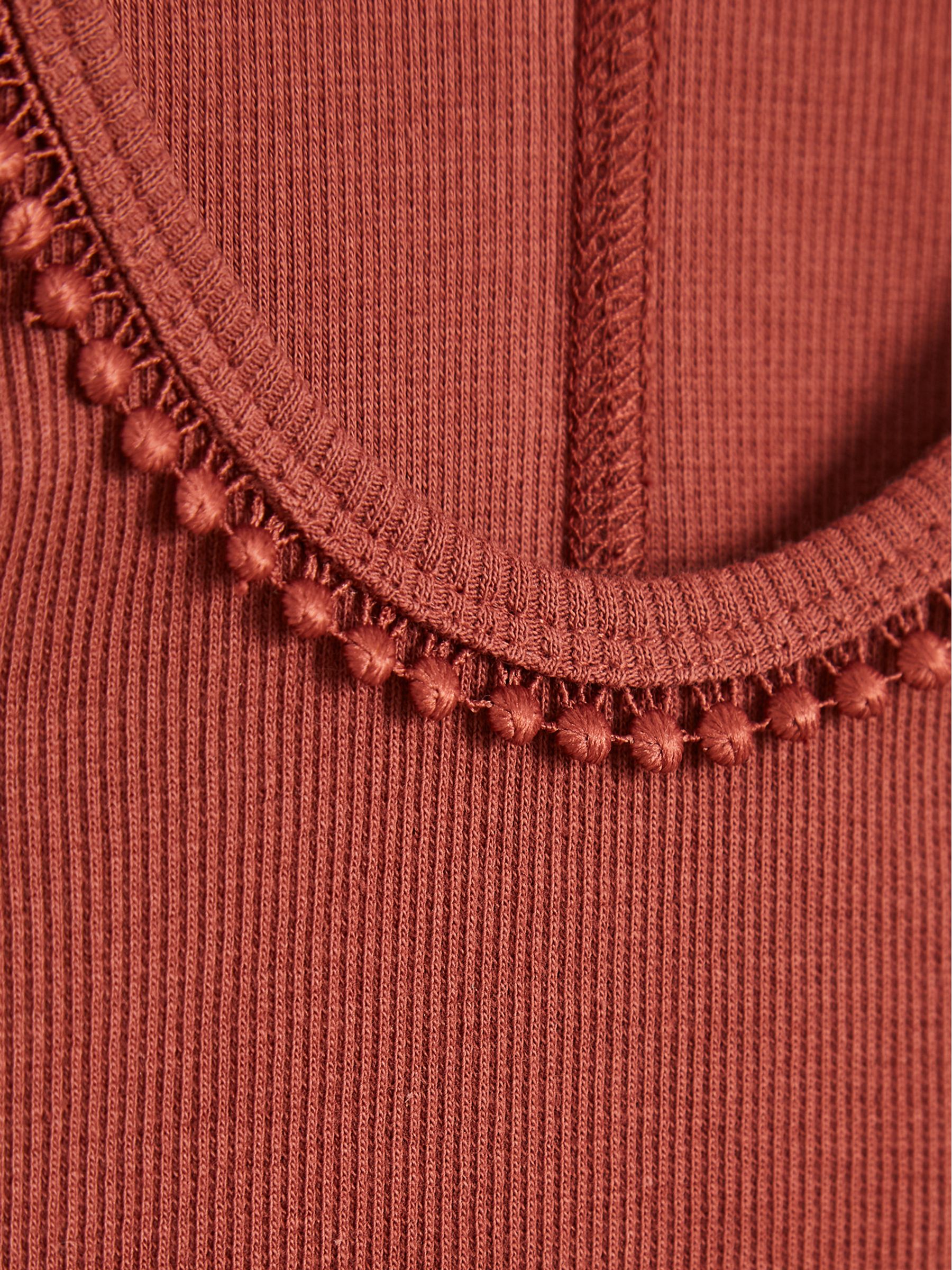 Trim Detail Vest in Rust - Image 6 of 6