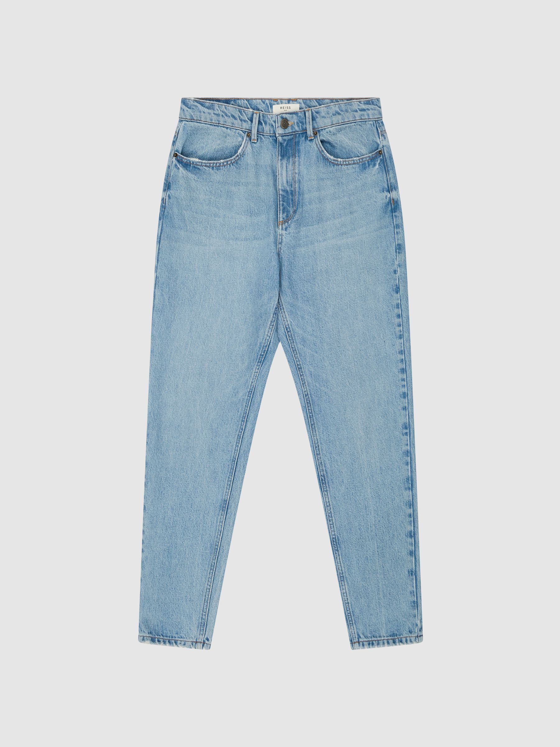 Washed Cropped Jeans in Blue - Image 2 of 6