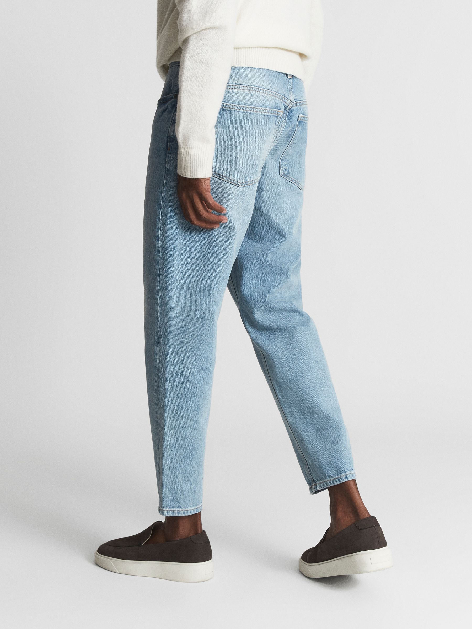 Washed Cropped Jeans in Blue - Image 5 of 6