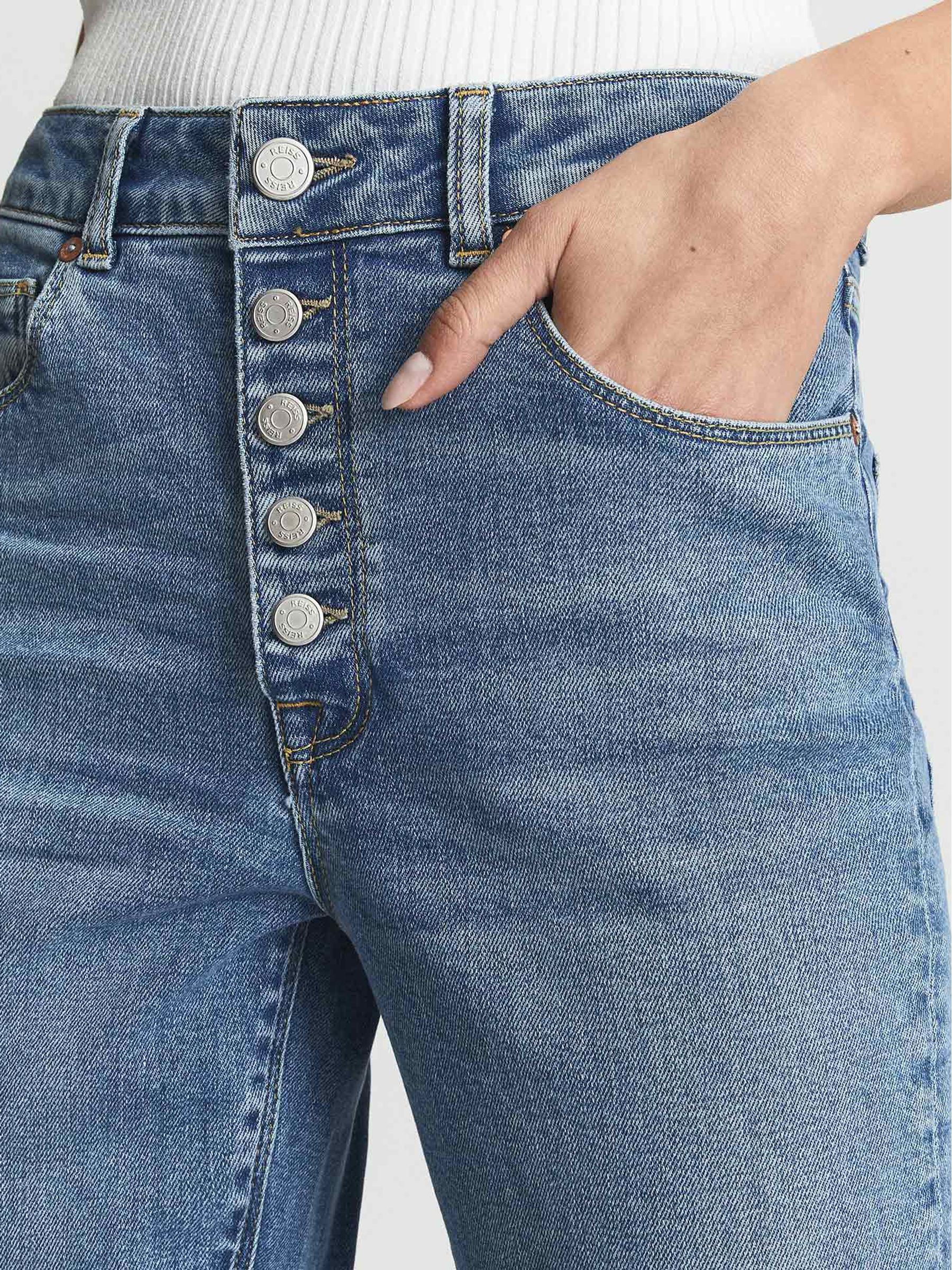 Regular High Rise Straight Leg Jeans in Pale Blue - Image 4 of 5