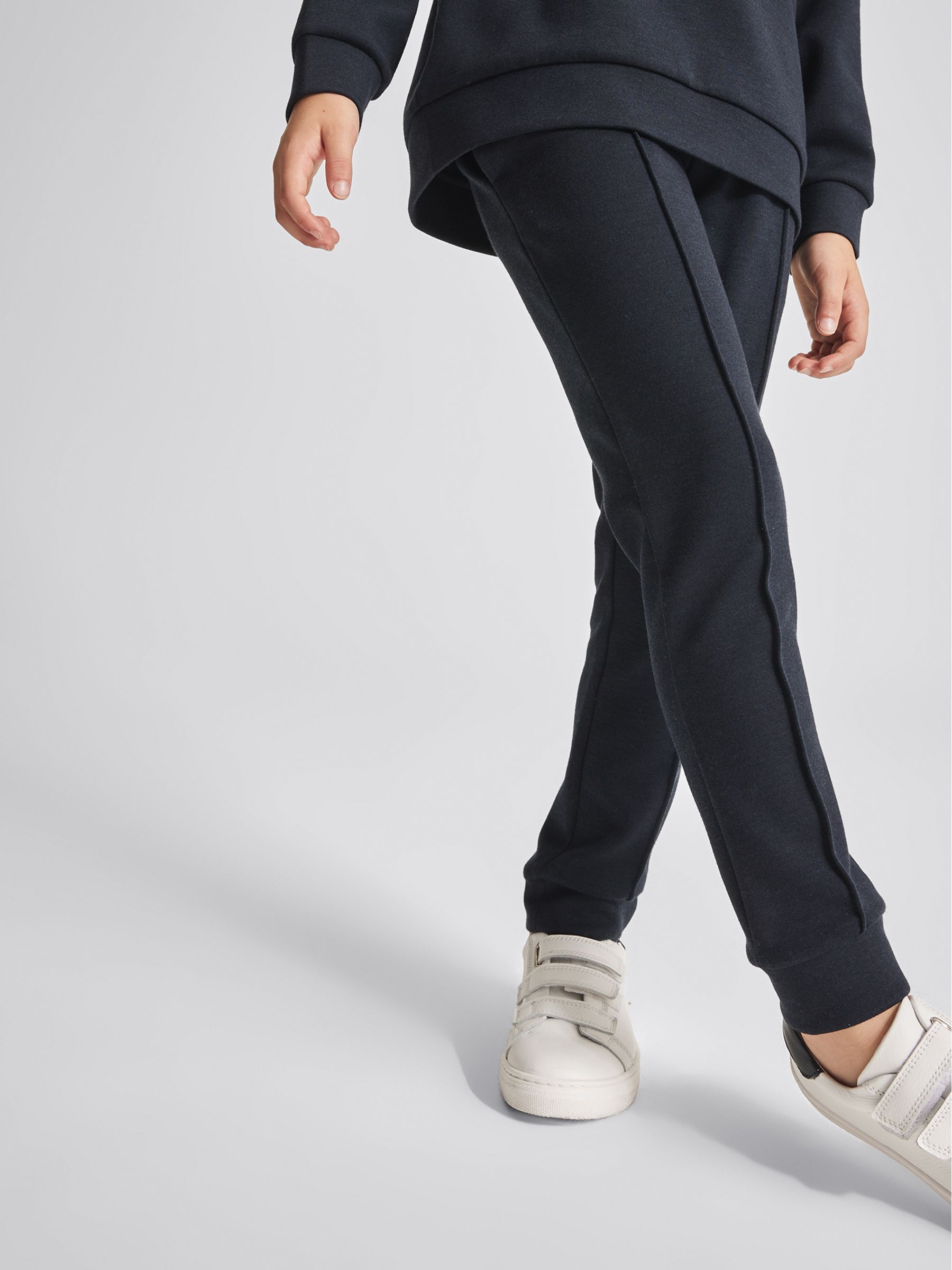 Drawcord Waist Jersey Joggers in Navy - Image 4 of 7