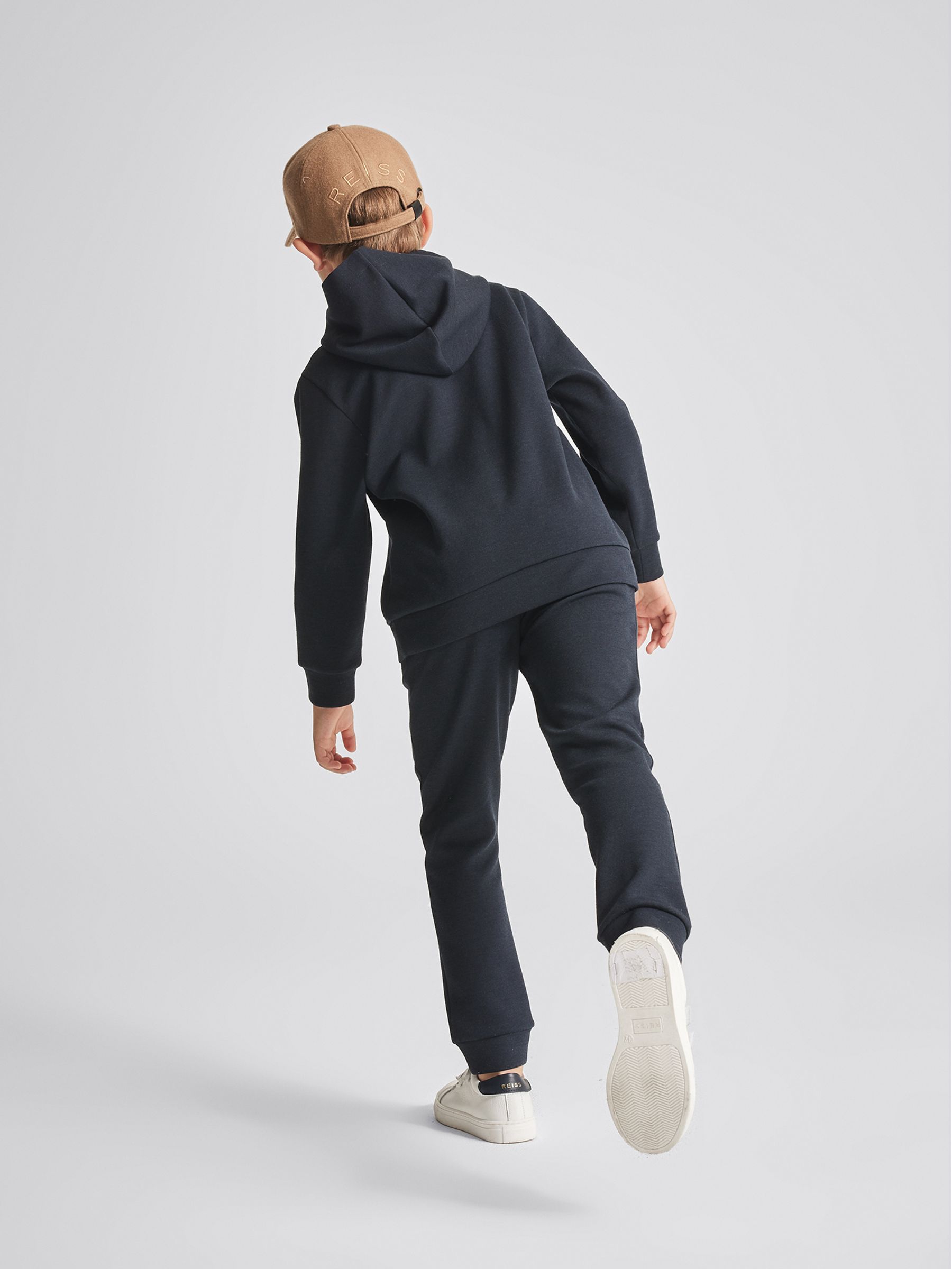 Drawcord Waist Jersey Joggers in Navy - Image 5 of 7