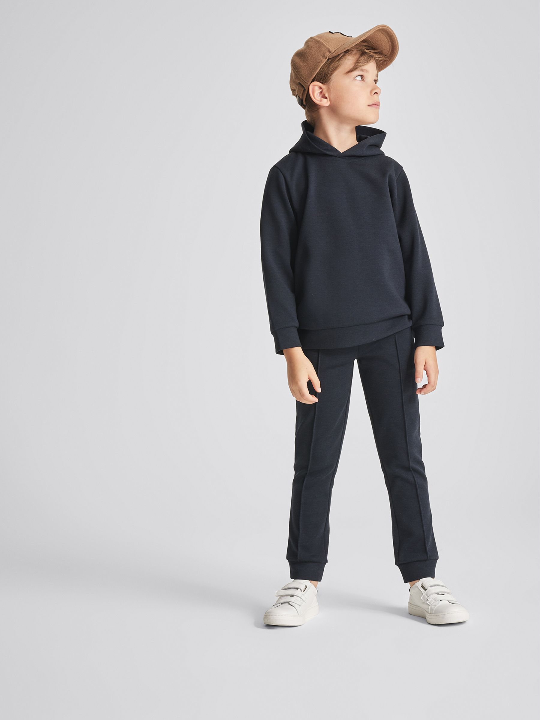 Drawcord Waist Jersey Joggers in Navy - Image 6 of 7