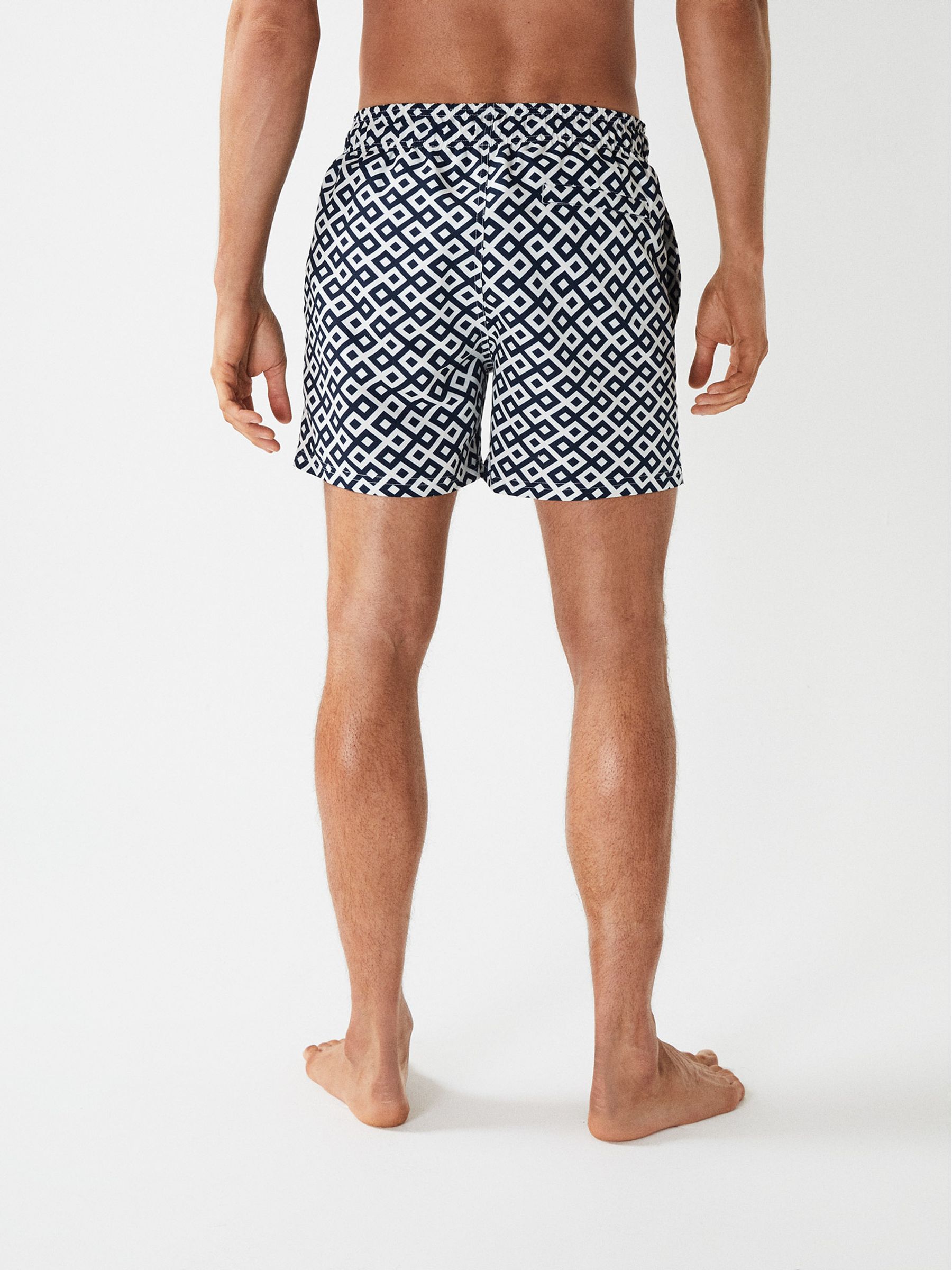 Geo Printed Swim Shorts in Navy - Image 4 of 6