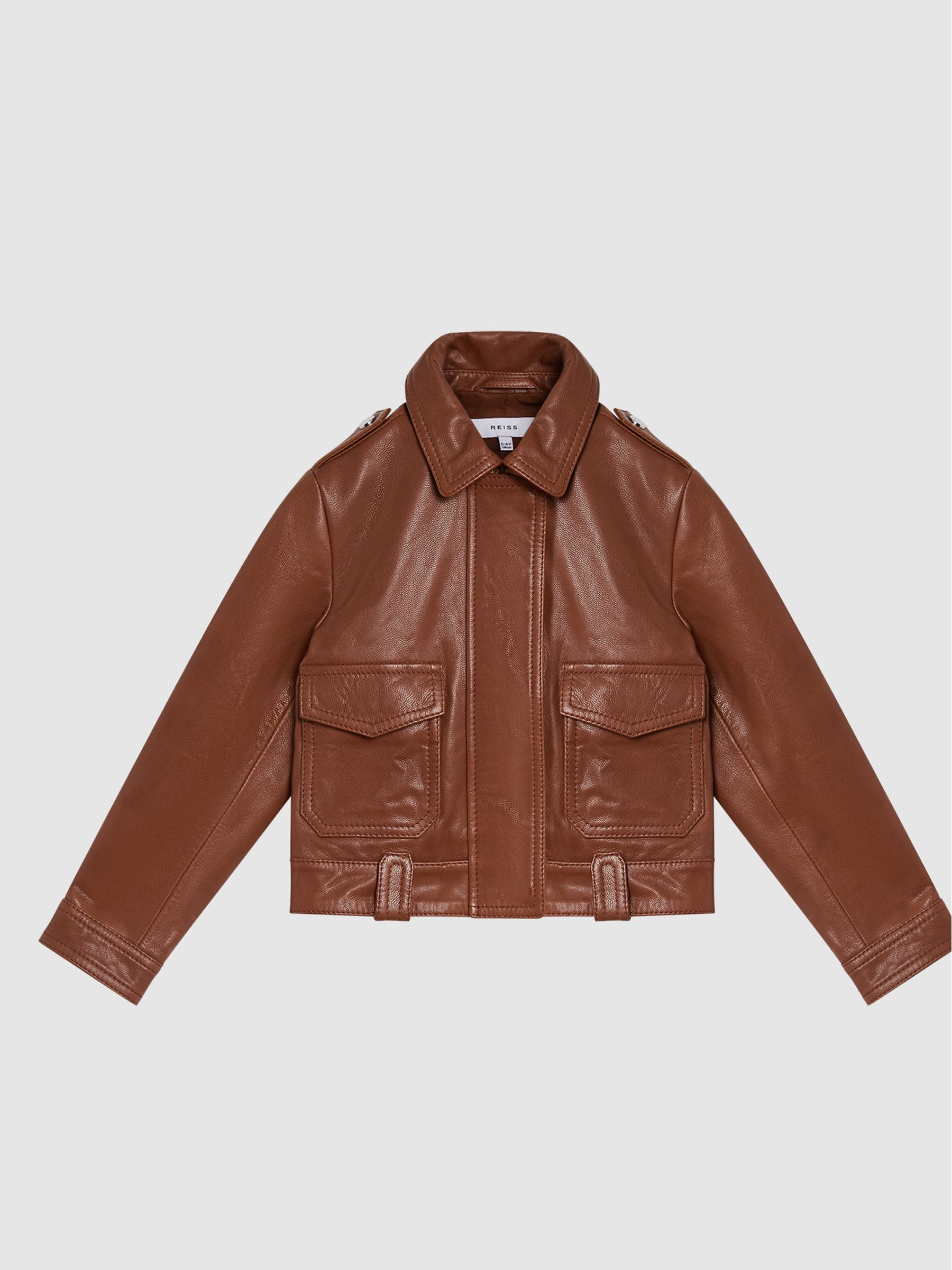 Leather Jacket in Tan - Image 2 of 7 Leather Jacket in Tan - Image 2 of 7