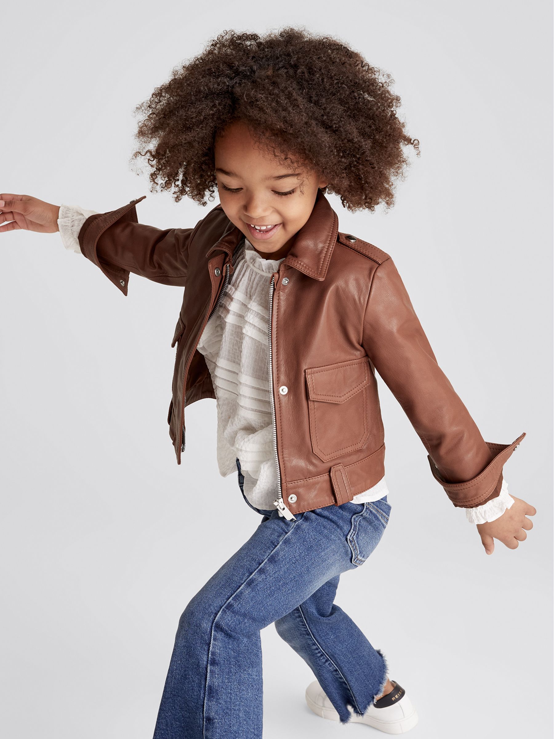 Leather Jacket in Tan - Image 4 of 7