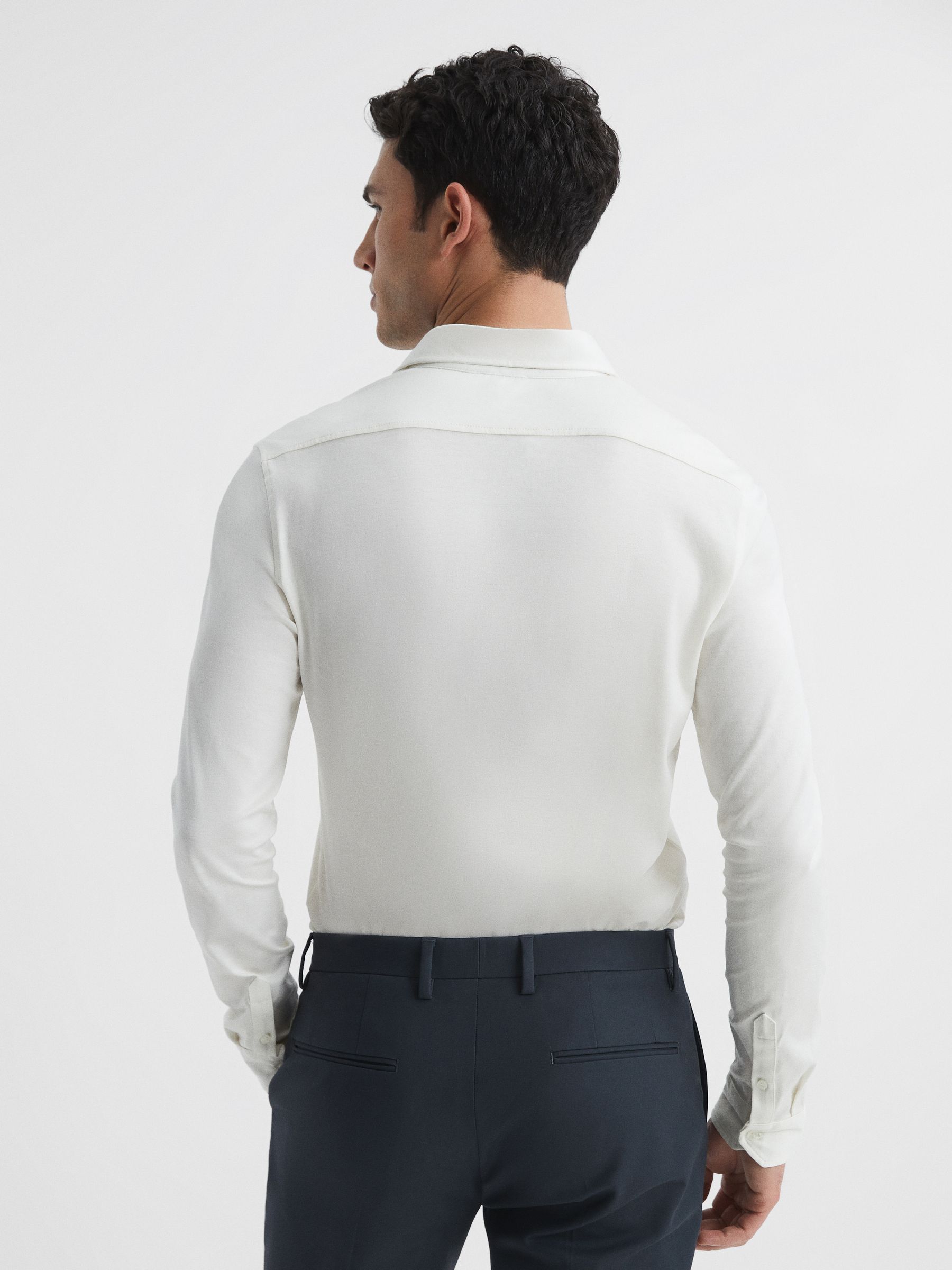 Mercerised Jersey Shirt in Ecru - Image 5 of 7