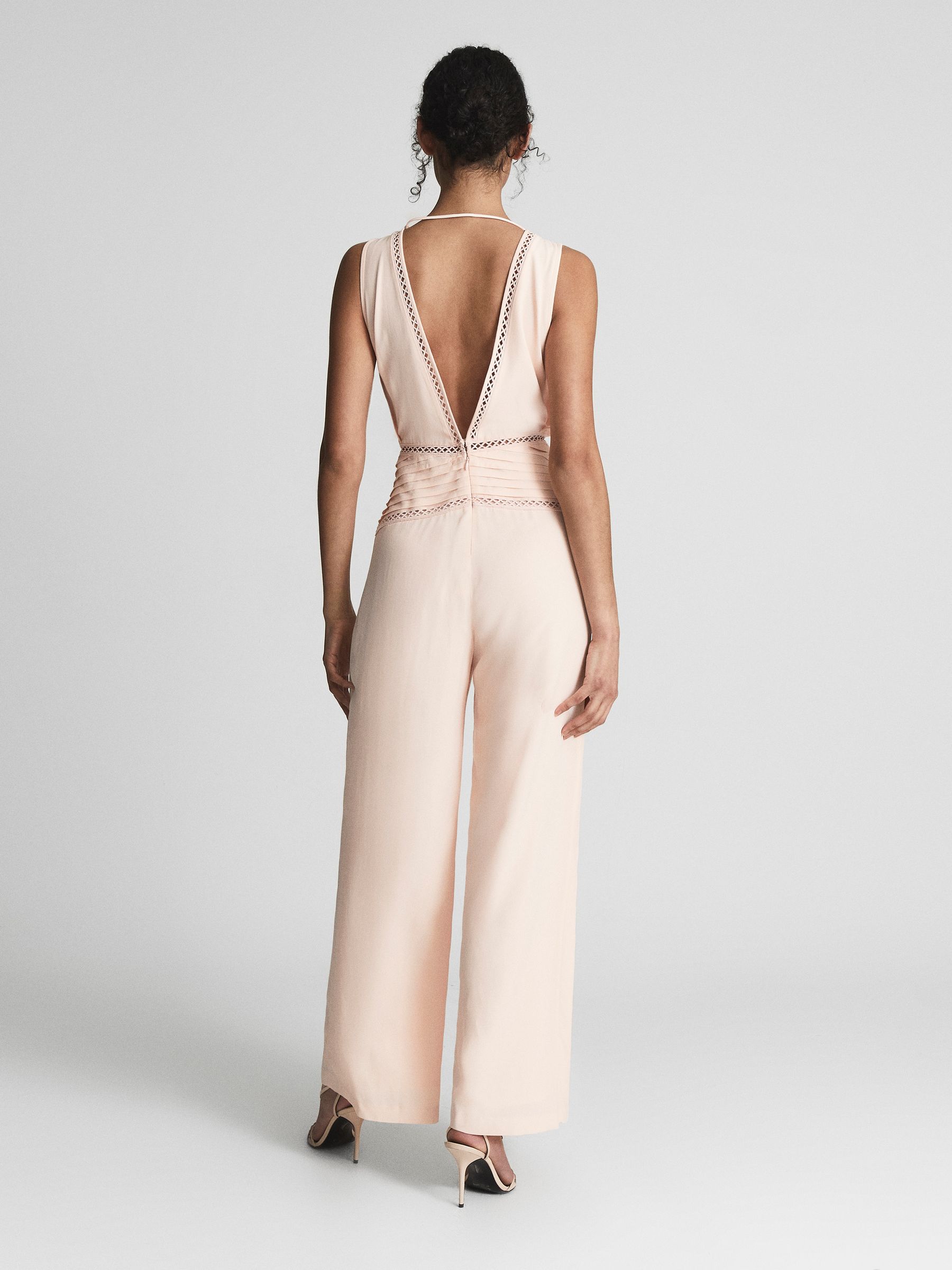 Petite Wide Leg Resort Jumpsuit in Blush - Image 5 of 7