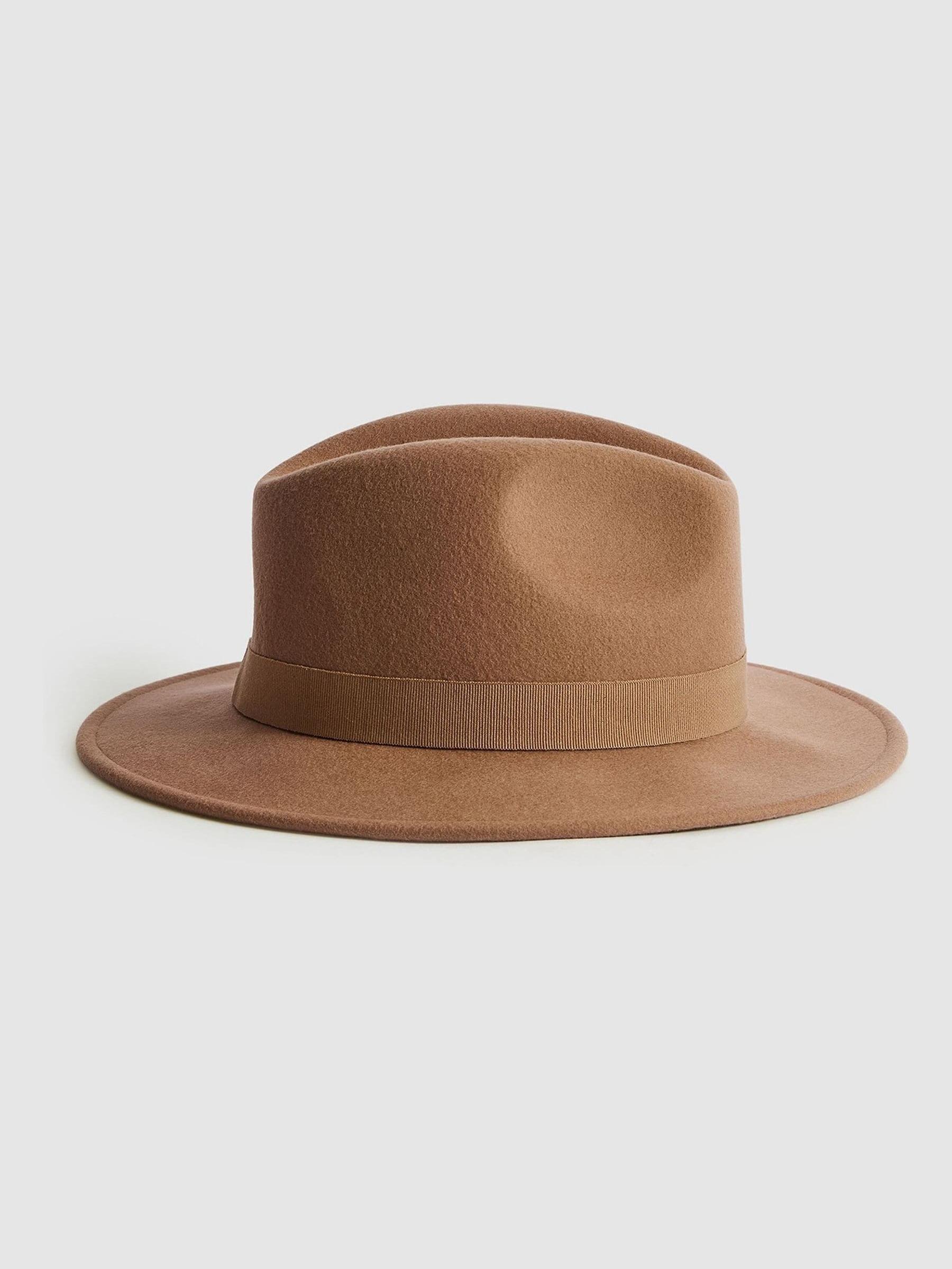 Wool Fedora Hat in Camel - Image 1 of 4