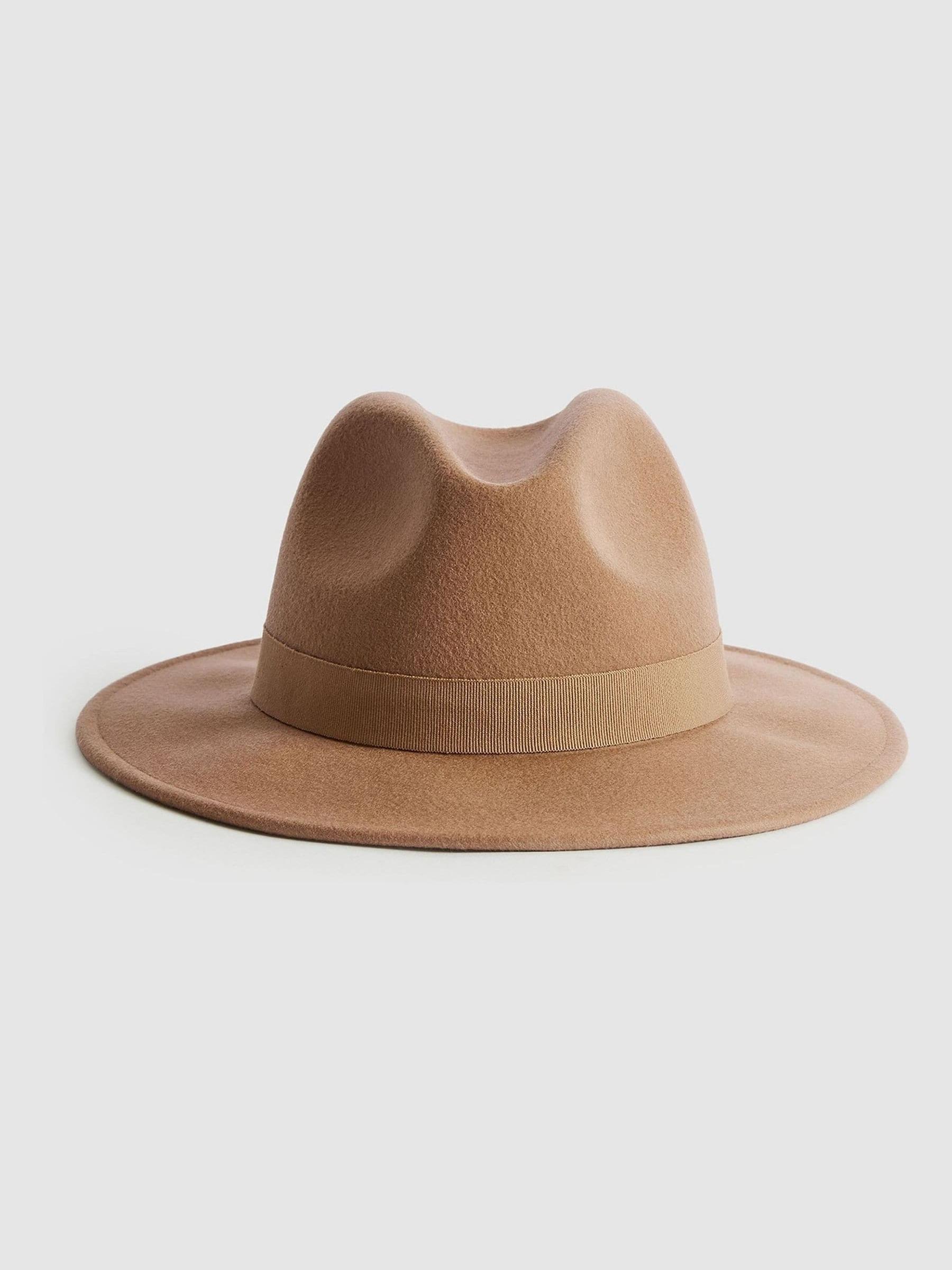 Wool Fedora Hat in Camel - Image 3 of 4