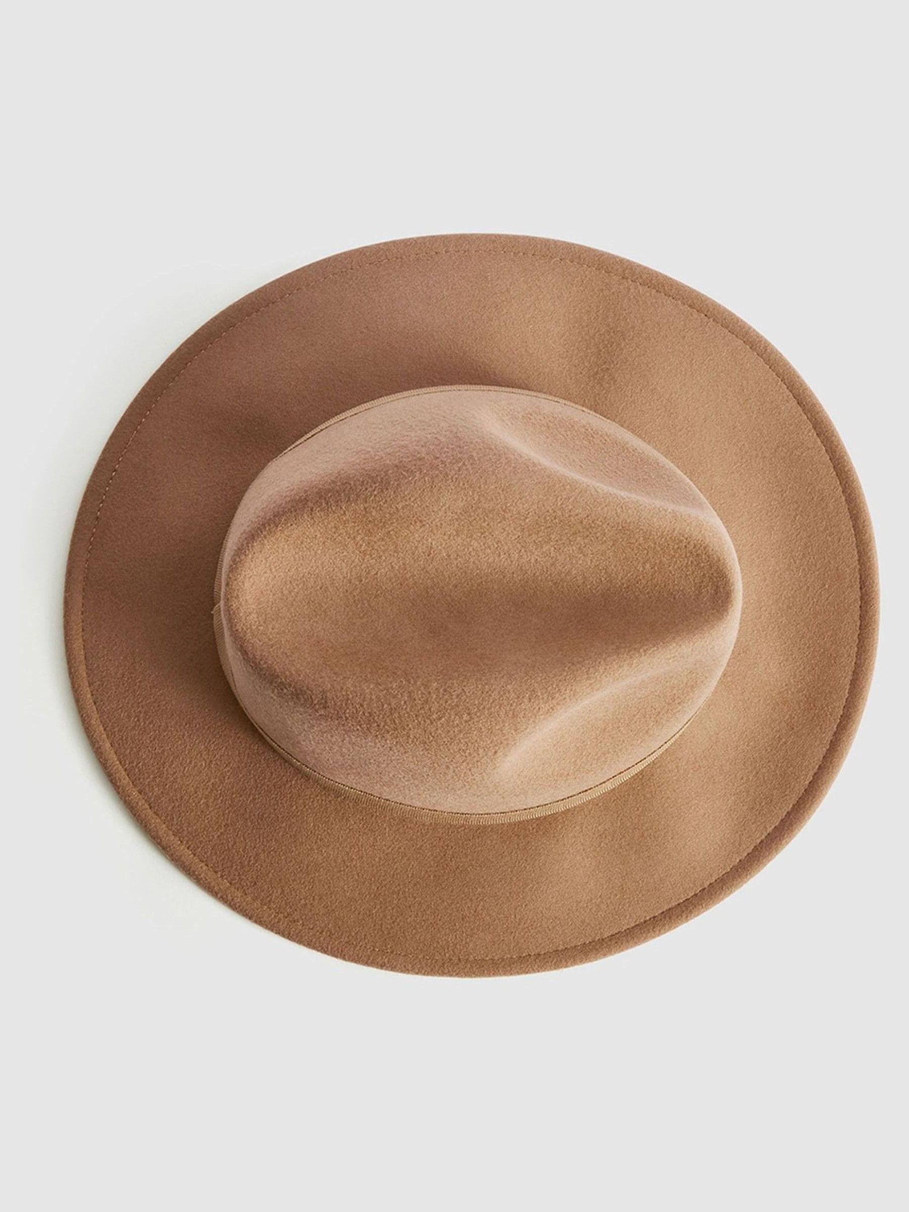 Wool Fedora Hat in Camel - Image 4 of 4