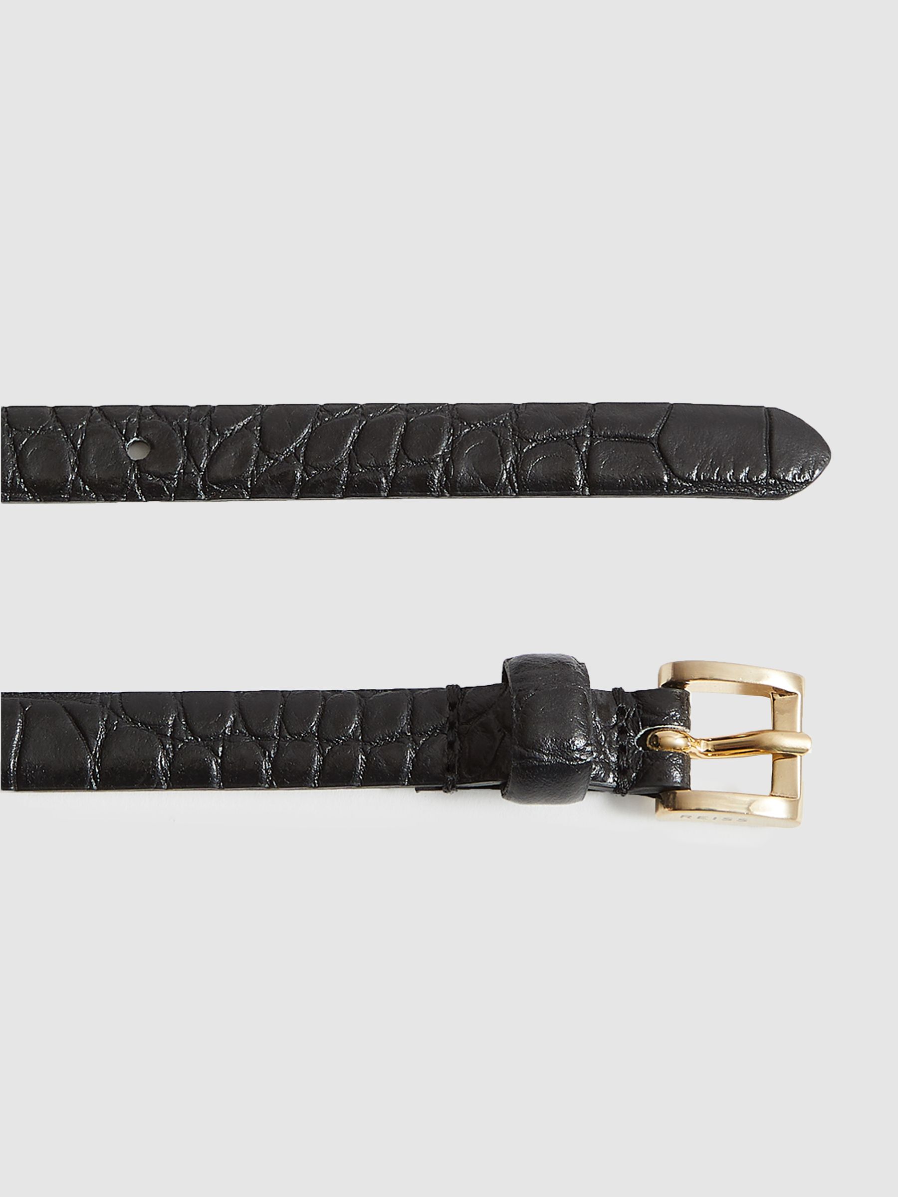 Mini Leather Belt in Black - Image 6 of 7