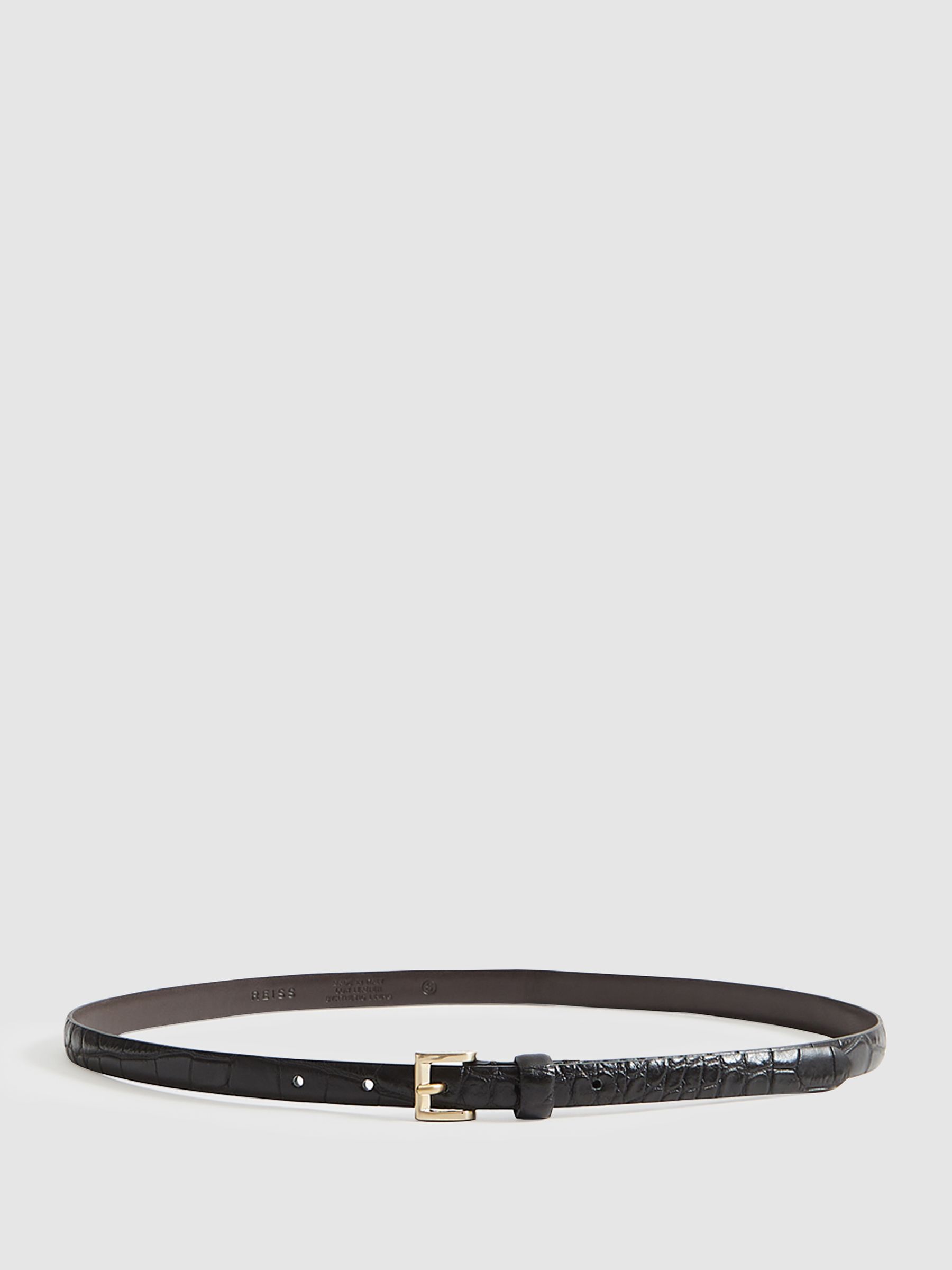 Mini Leather Belt in Black - Image 7 of 7