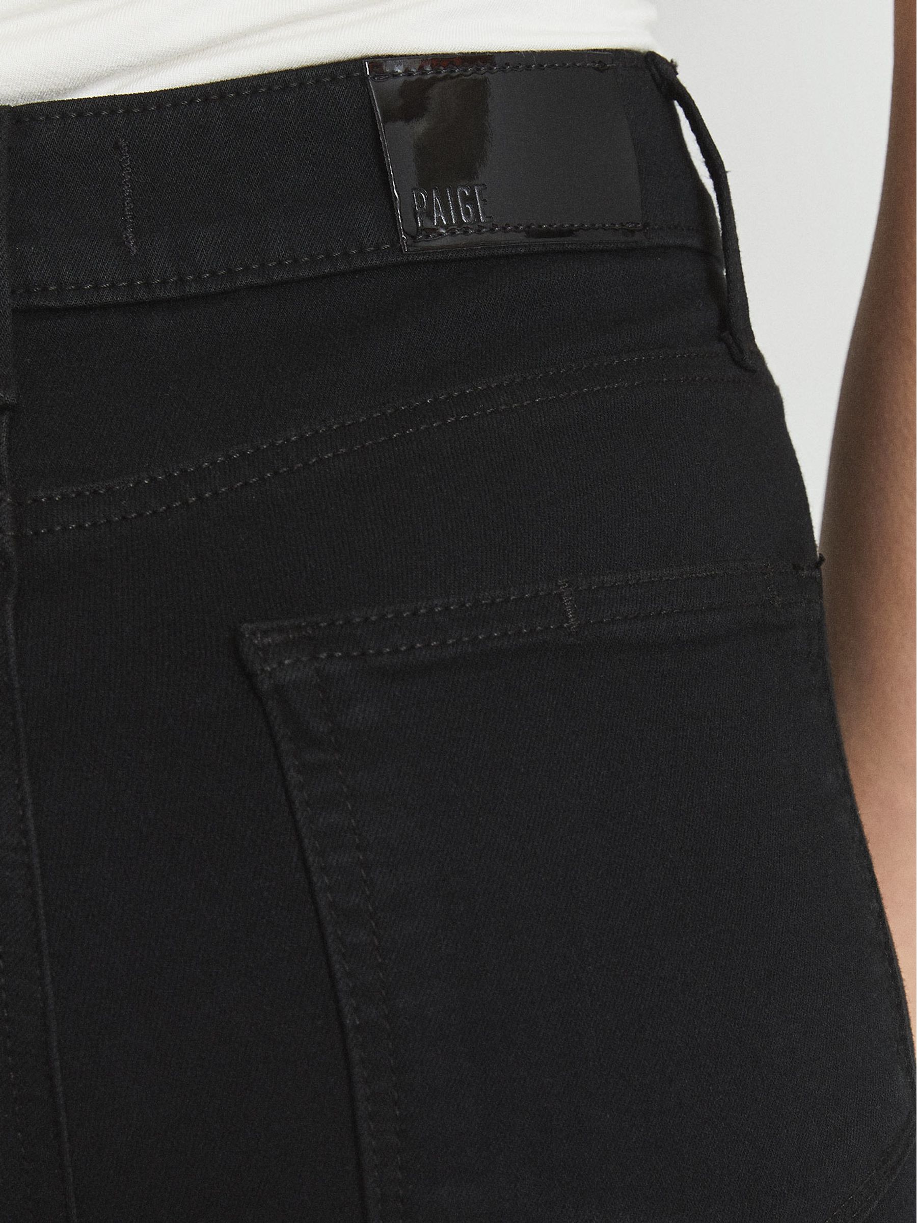 Paige High Rise Twisted Seam Flared Jeans in Black - Image 3 of 4