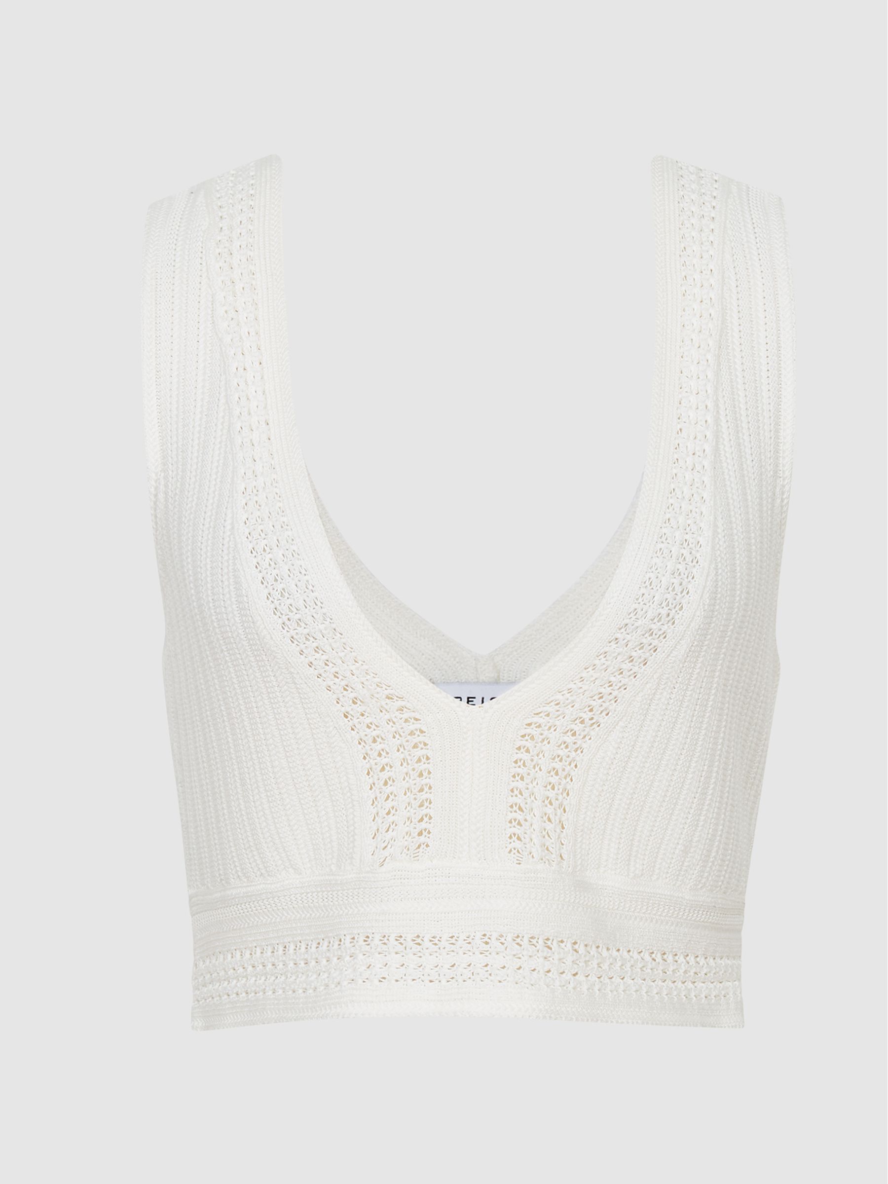 Lace Crop Top in White - Image 2 of 7
