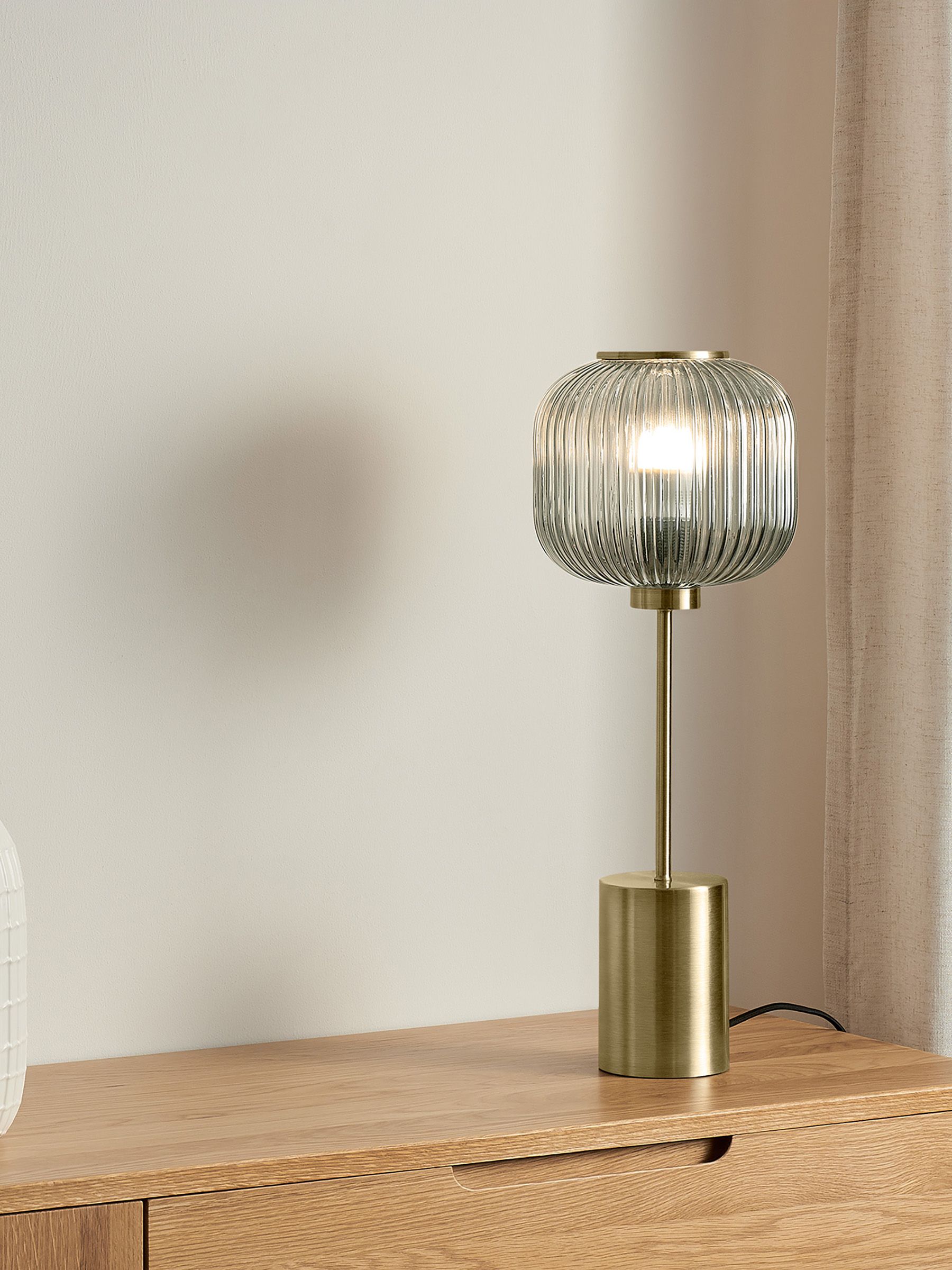Briz Table Lamp in Grey & Antique Brass - Image 1 of 3