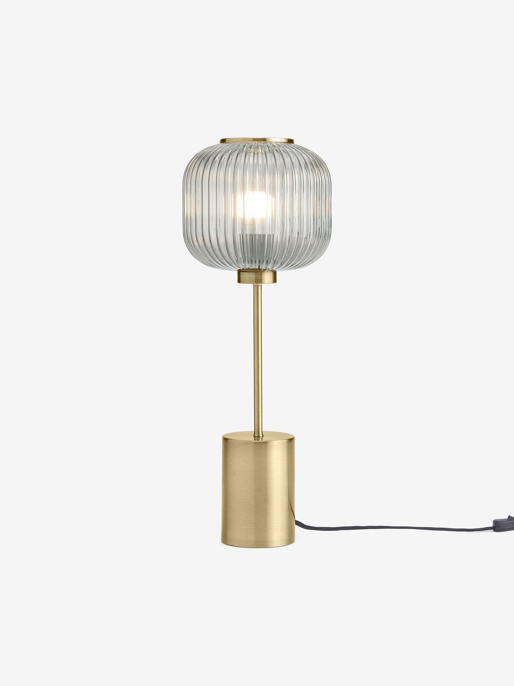 Briz Table Lamp in Grey & Antique Brass - Image 2 of 3