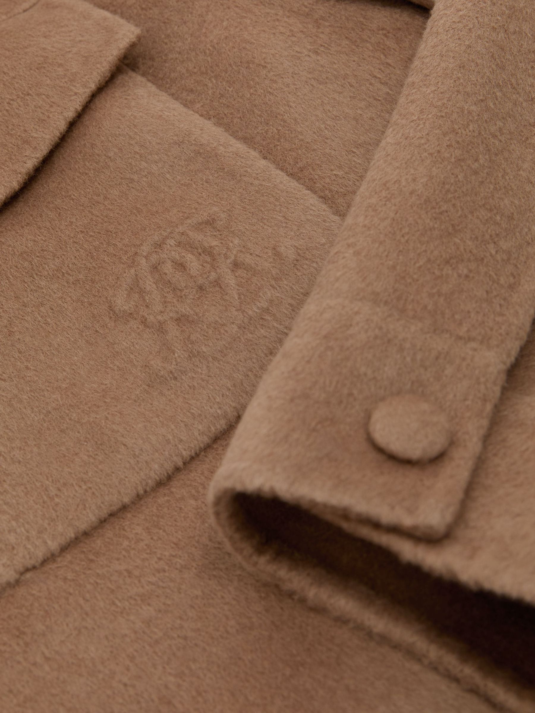 Monogram Wool-Blend Press-Stud Overshirt in Camel - Image 8 de 8