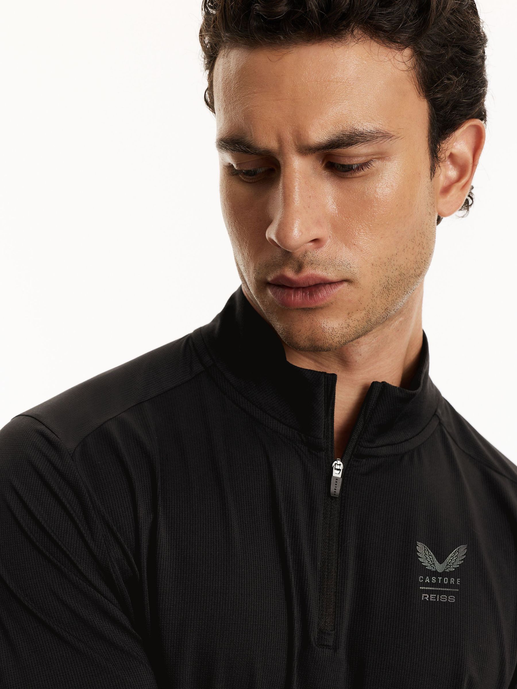 Reiss | Castore Performance Quarter-Zip Top in Black - Image 3 of 10