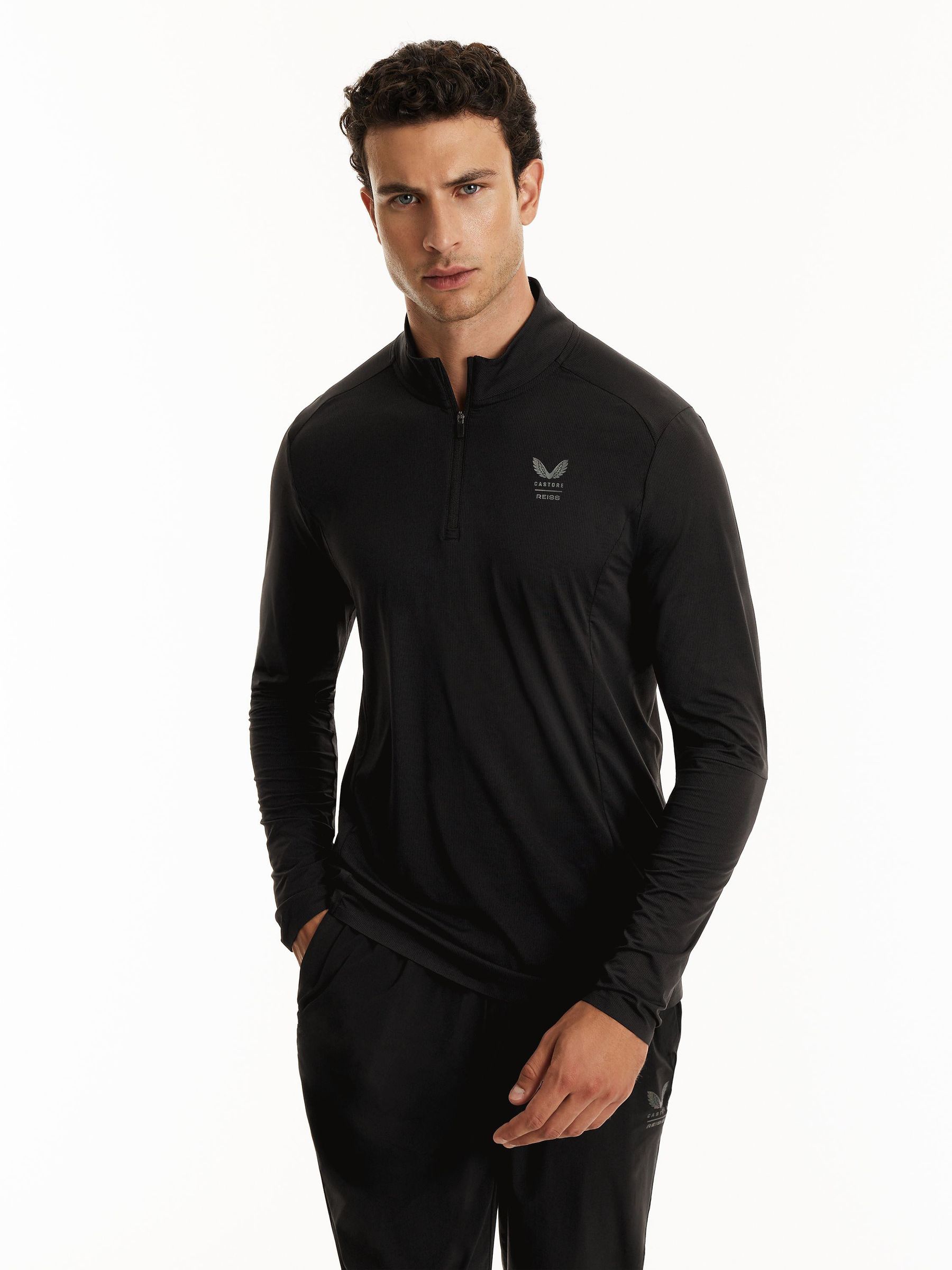 Reiss | Castore Performance Quarter-Zip Top in Black - Image 6 of 10