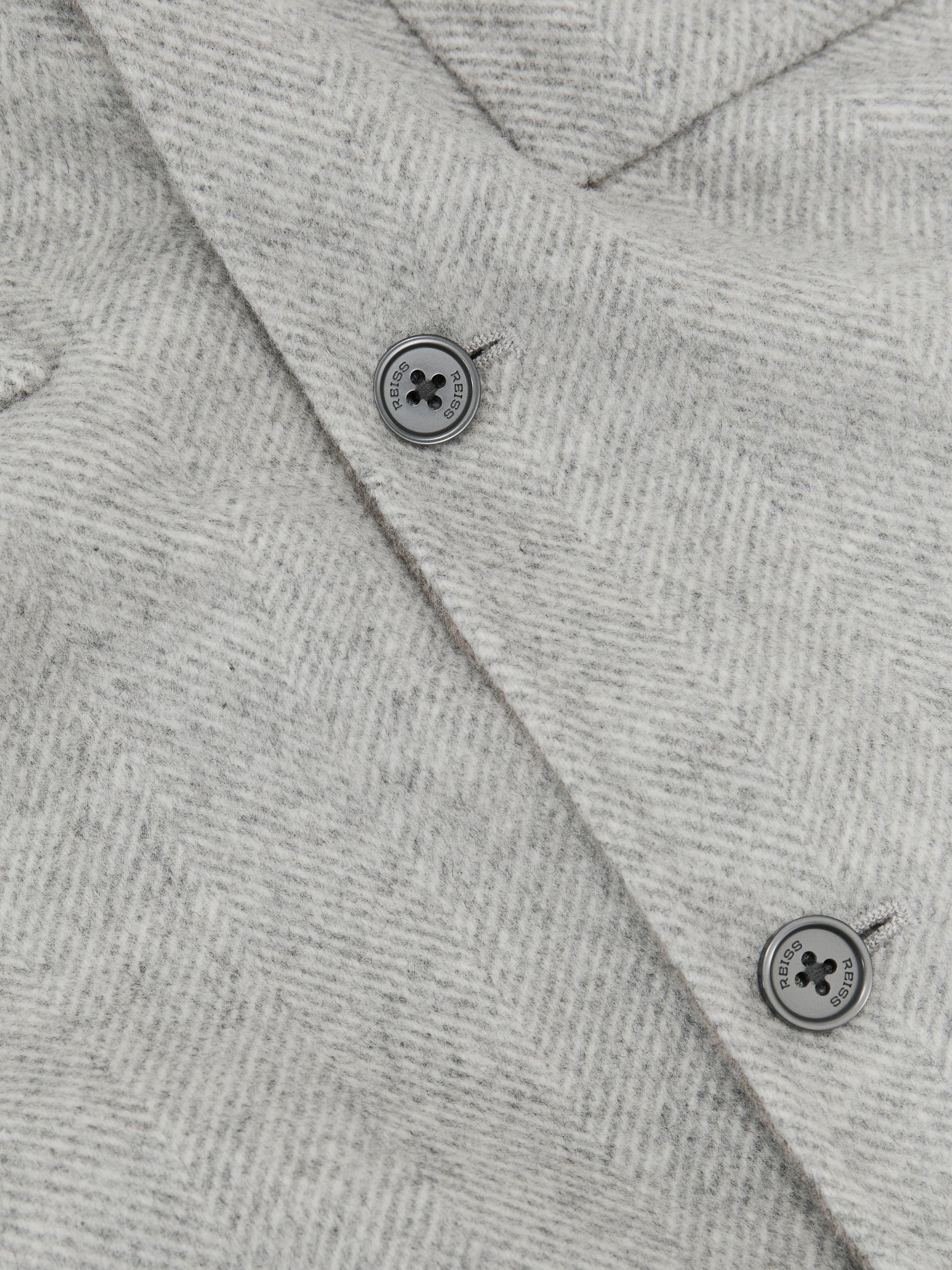 Wool-Blend Herringbone Blind-Seam Overshirt in Soft Grey - Image 8 of 8