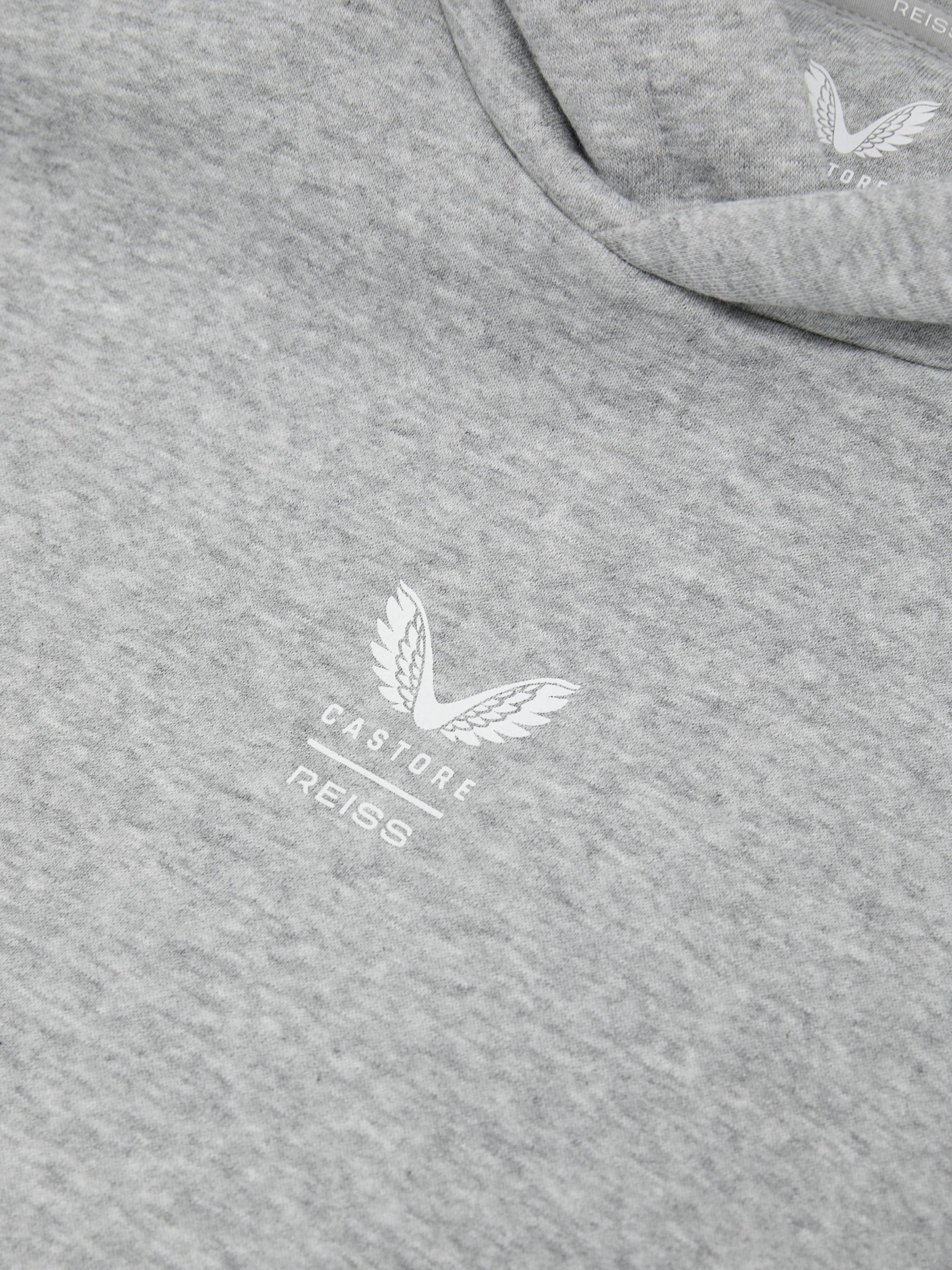 Reiss | Sweat-shirt à capuche Castore coupe décontractée en gris clair chiné/blanc Castore - Image 7 de 7
