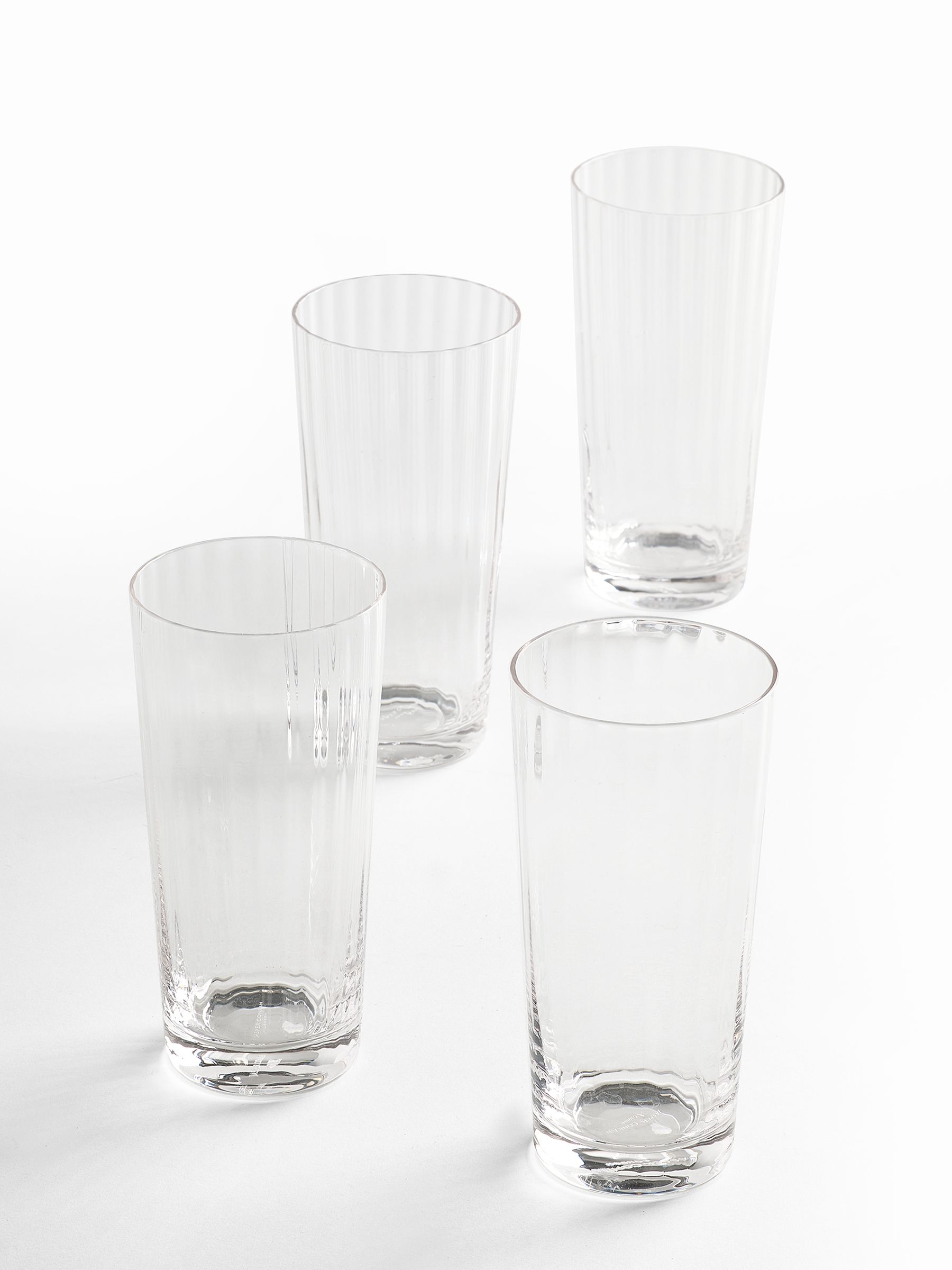 Jasper Conran London Clear Fluted Set of 4 Tall Tumbler Glasses Made