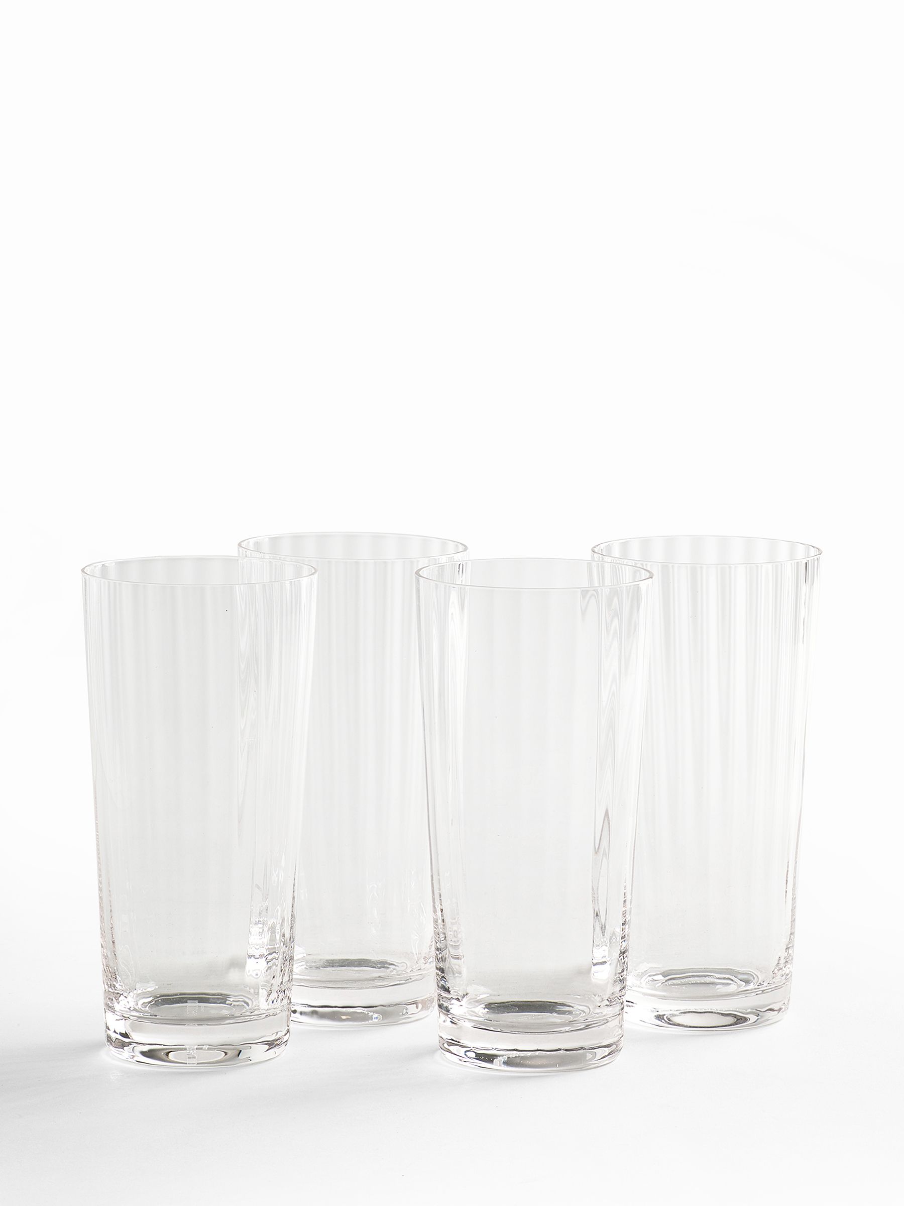 Jasper Conran London Clear Fluted Set of 4 Tall Tumbler Glasses - Image 6 of 6