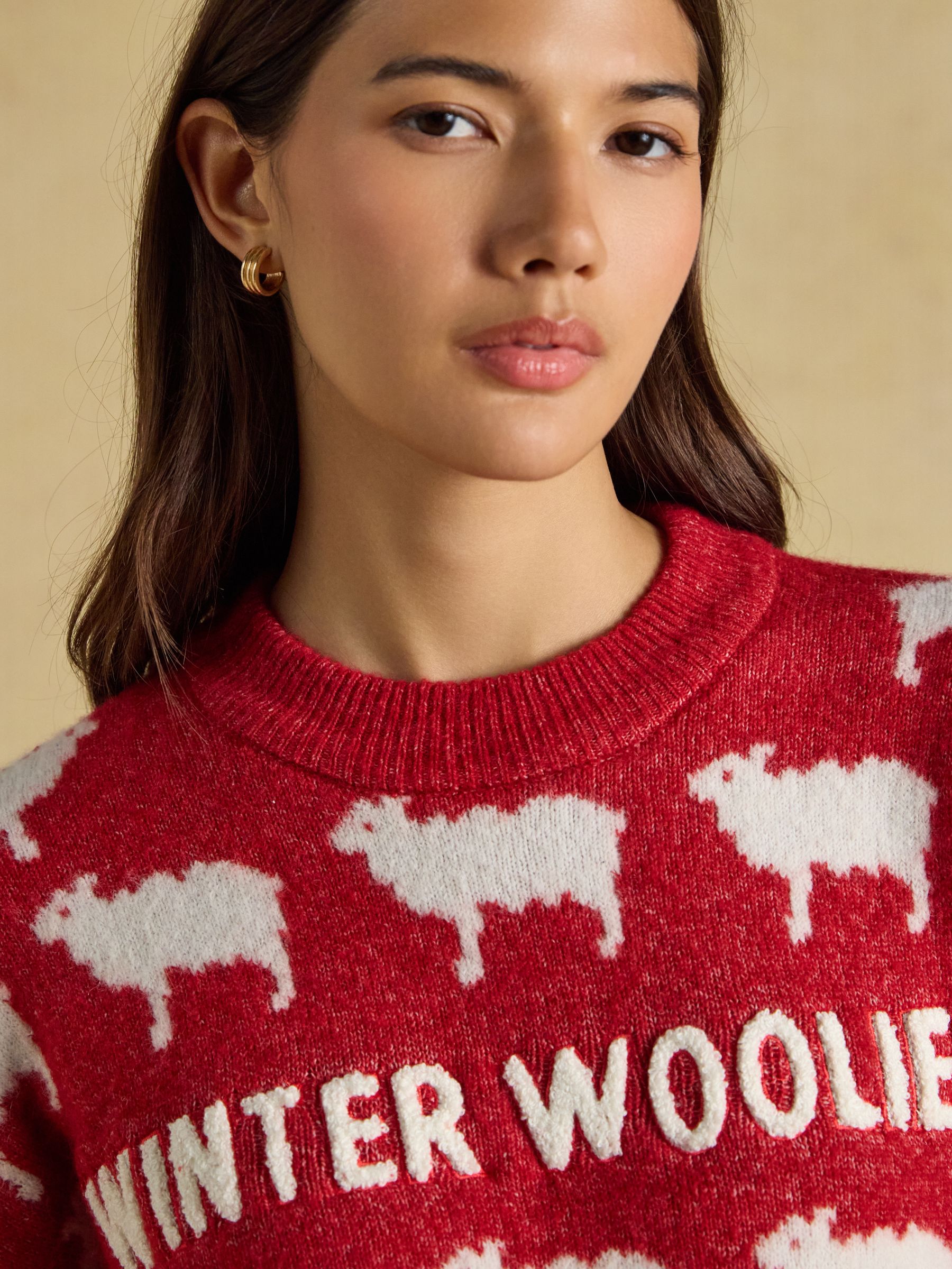 Red Sheep Icon Crew Neck Knitted Jumper - Image 3 of 5