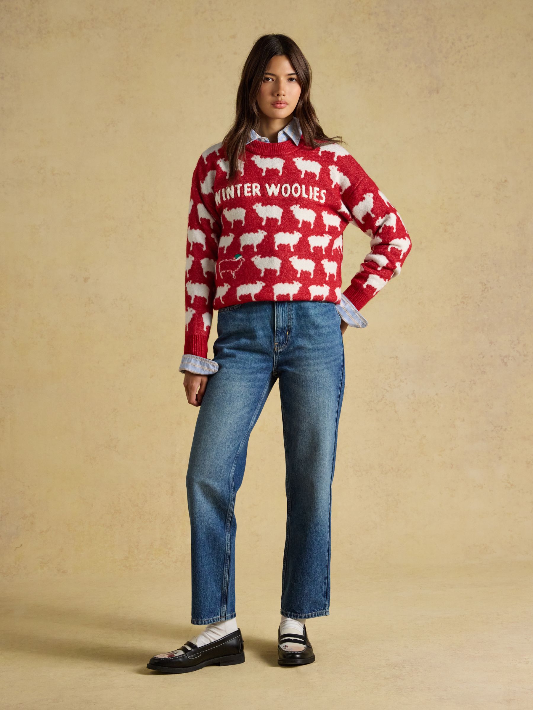 Red Sheep Icon Crew Neck Knitted Jumper - Image 4 of 5