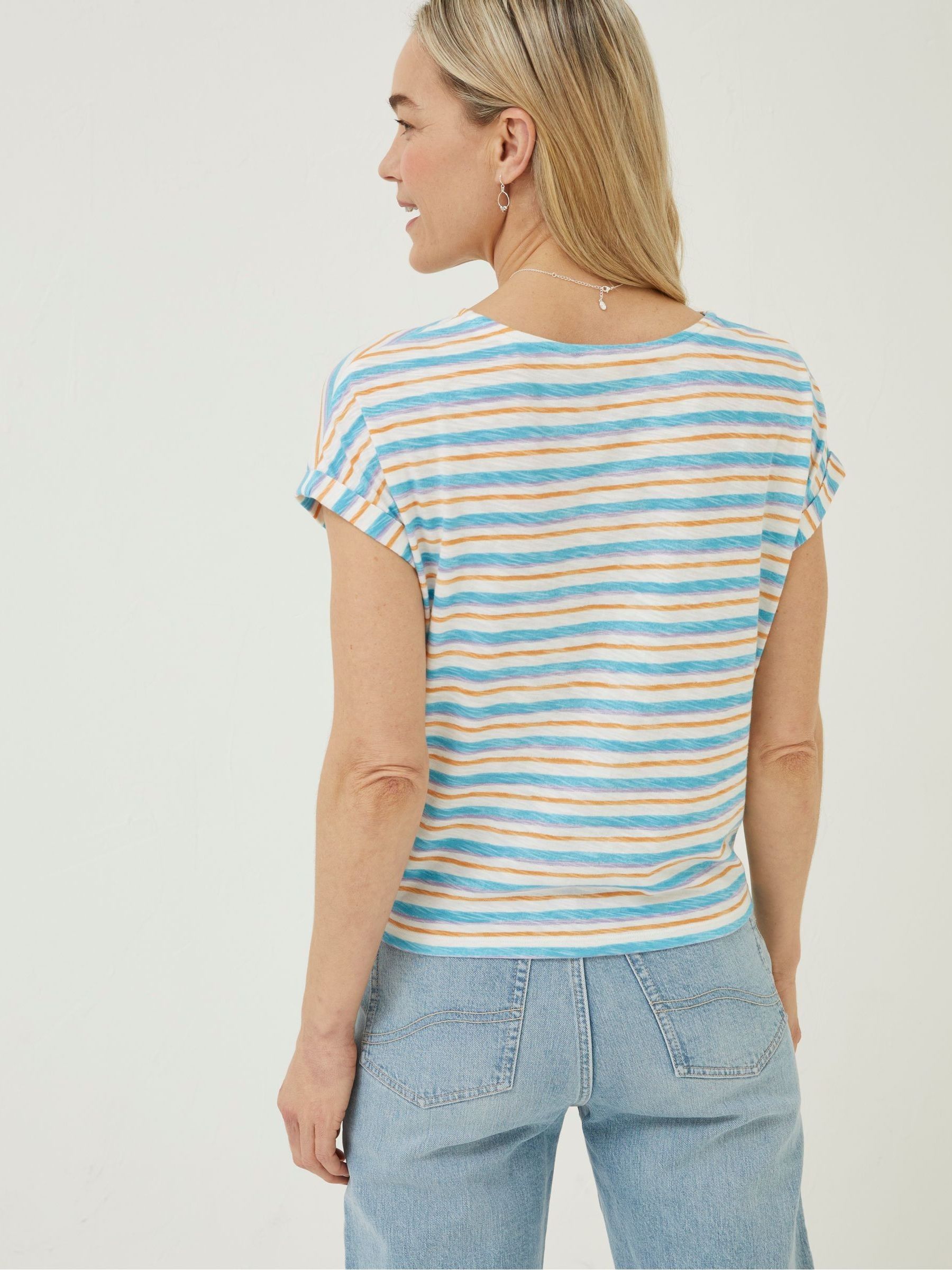 Blue Fran Stripe Tie Front Top - Image 2 of 5