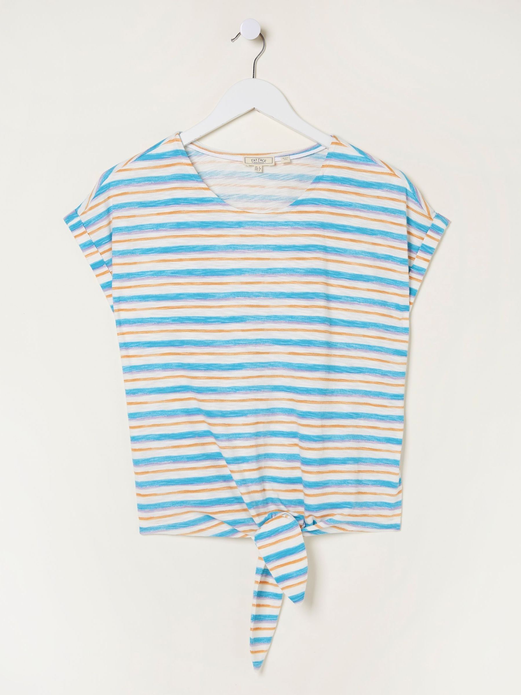 Blue Fran Stripe Tie Front Top - Image 5 of 5