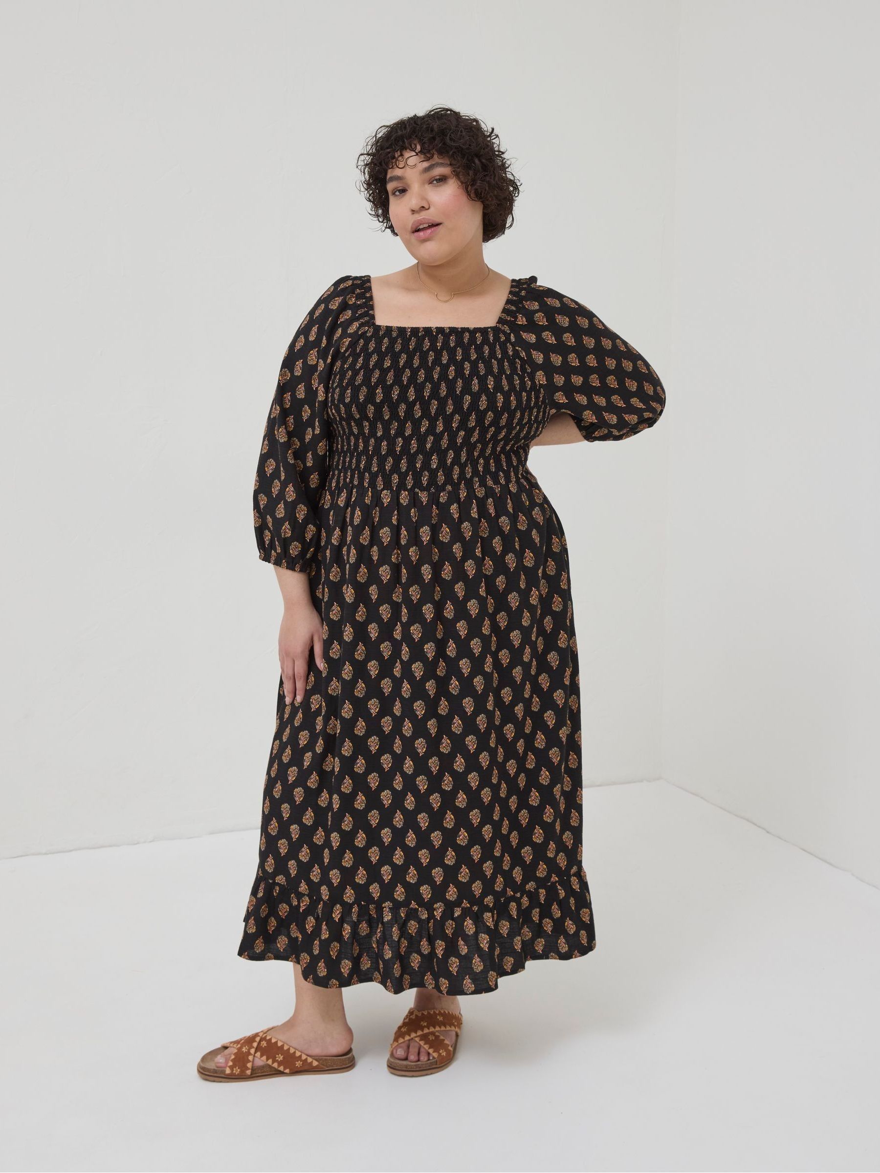 Black/Gold Midi Dress - Image 3 of 5