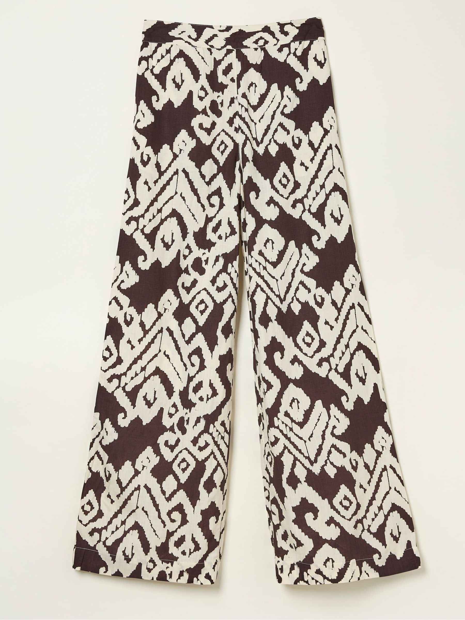 Brown Bold Ikat Isla Wide Leg Trousers - Image 5 of 5