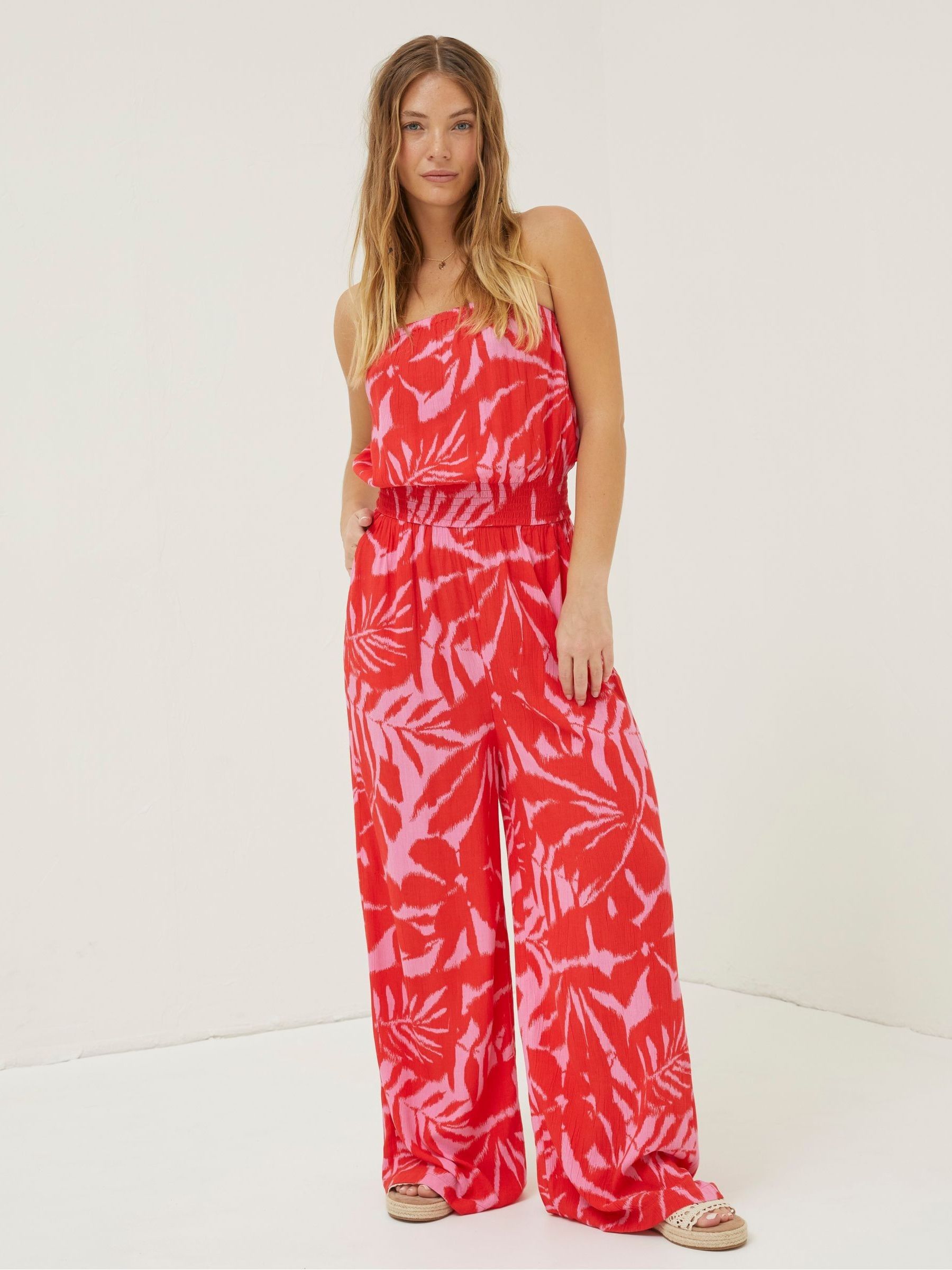 Red Bennie Ikat Jumpsuit - Image 1 of 4