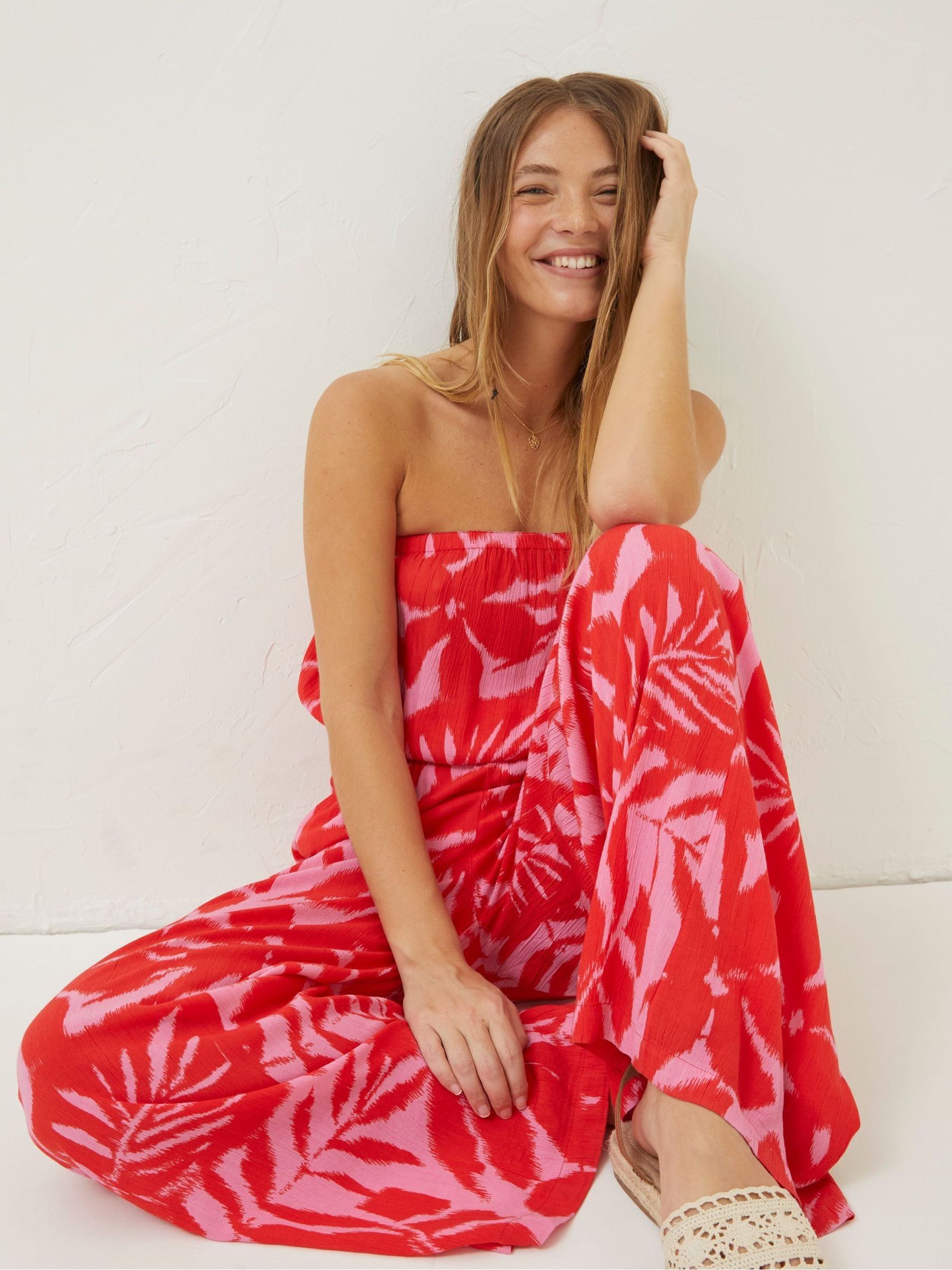 Red Bennie Ikat Jumpsuit - Image 3 of 4