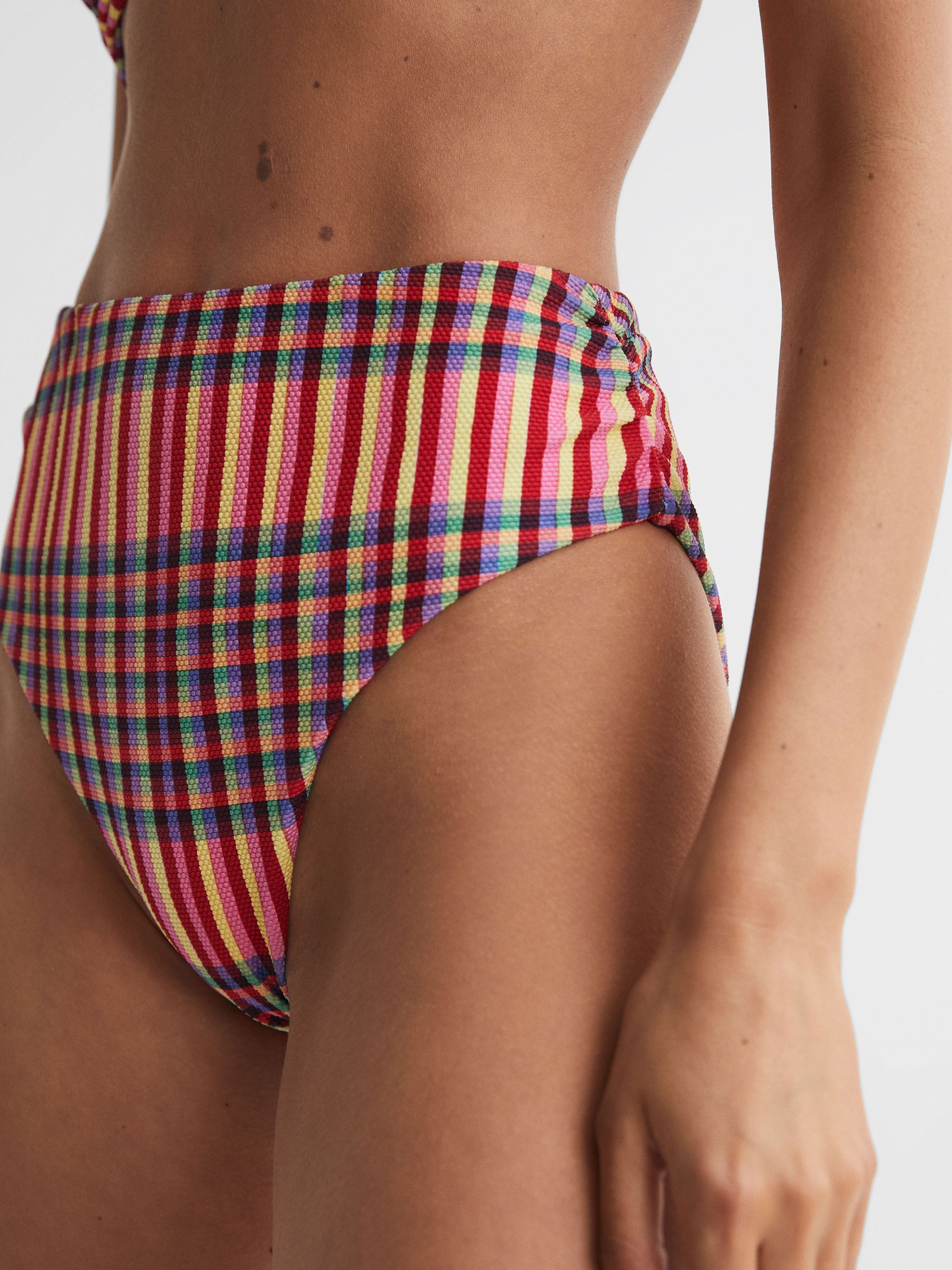 FELLA High Rise Ruched Bikini Bottoms in Havana - Image 3 of 4