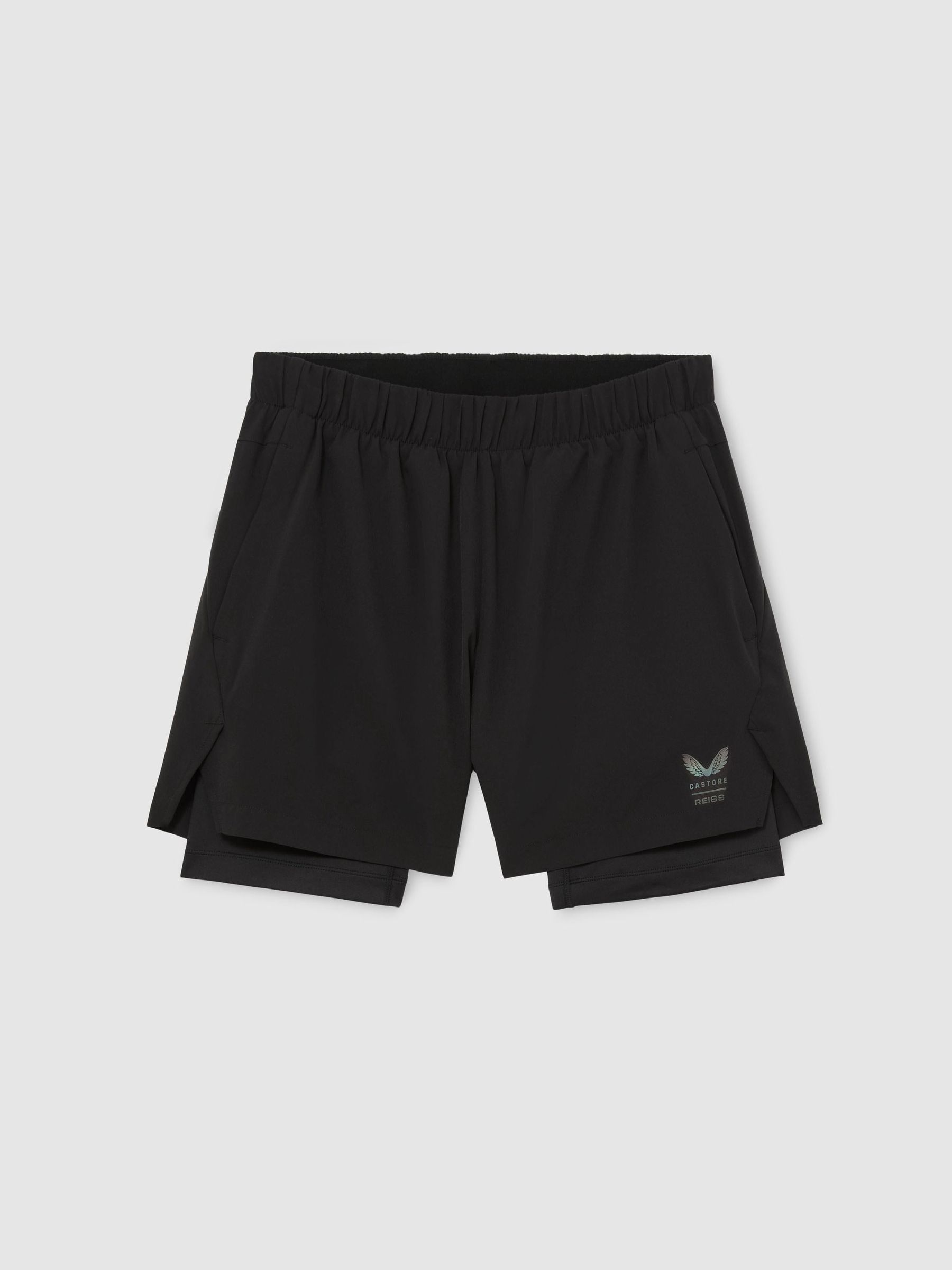 Reiss | Castore 2-in-1 Technical Training Shorts in Black - Image 2 de 10