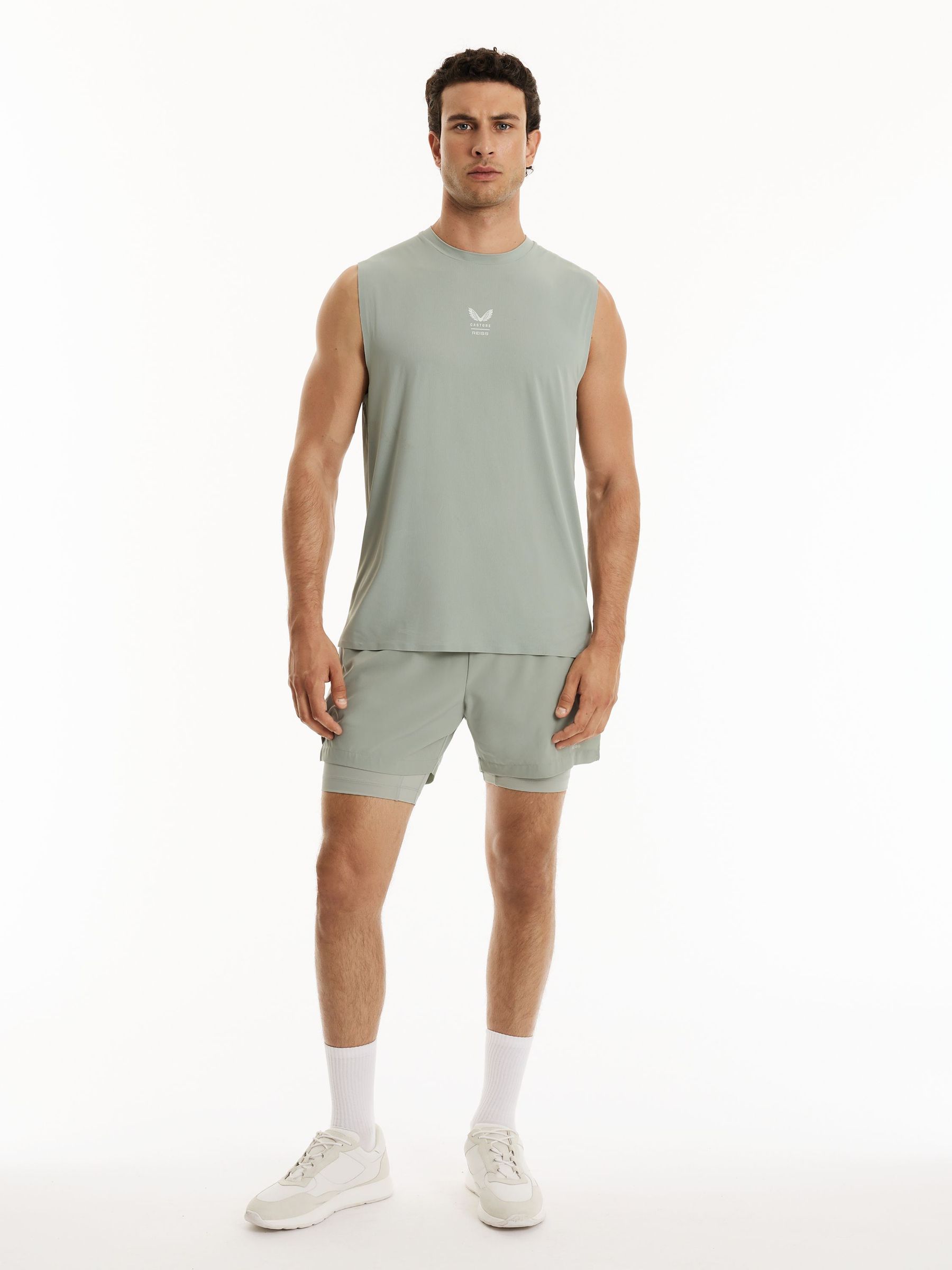 Reiss | Castore 2-in-1 Technical Training Shorts in Light Green - Image 9 de 11