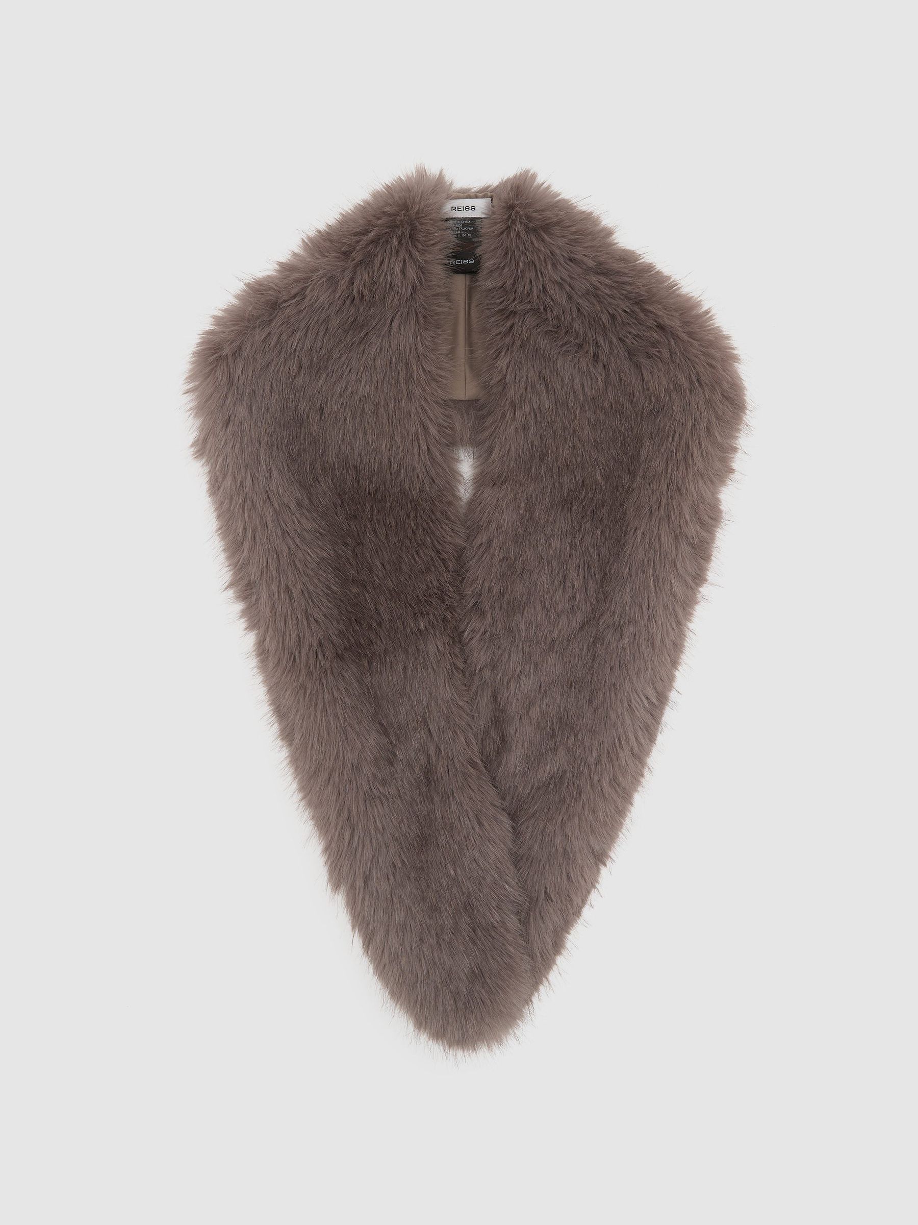 Faux-Fur Collar in Taupe - Image 2 of 5