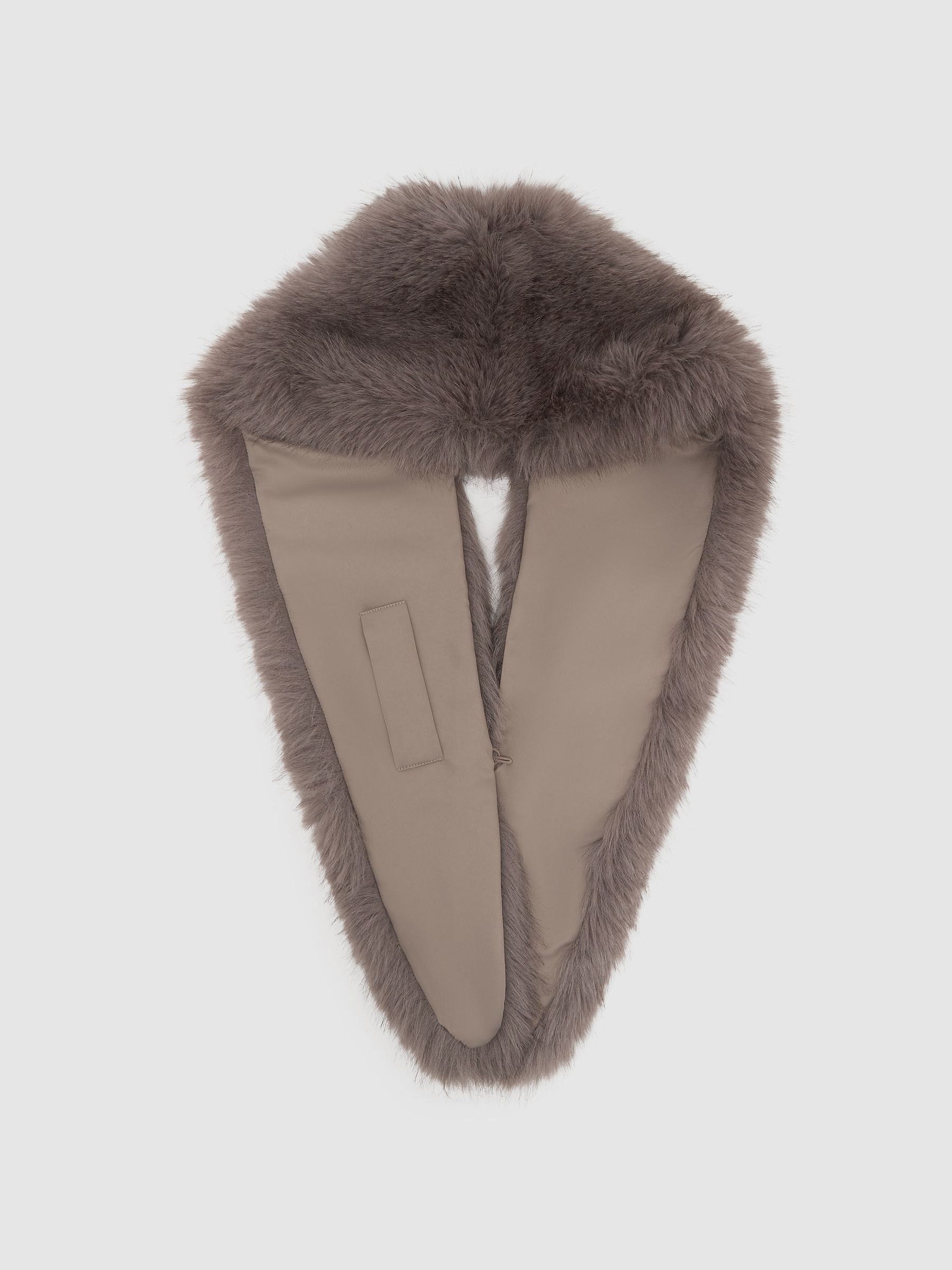 Faux-Fur Collar in Taupe - Image 3 of 5
