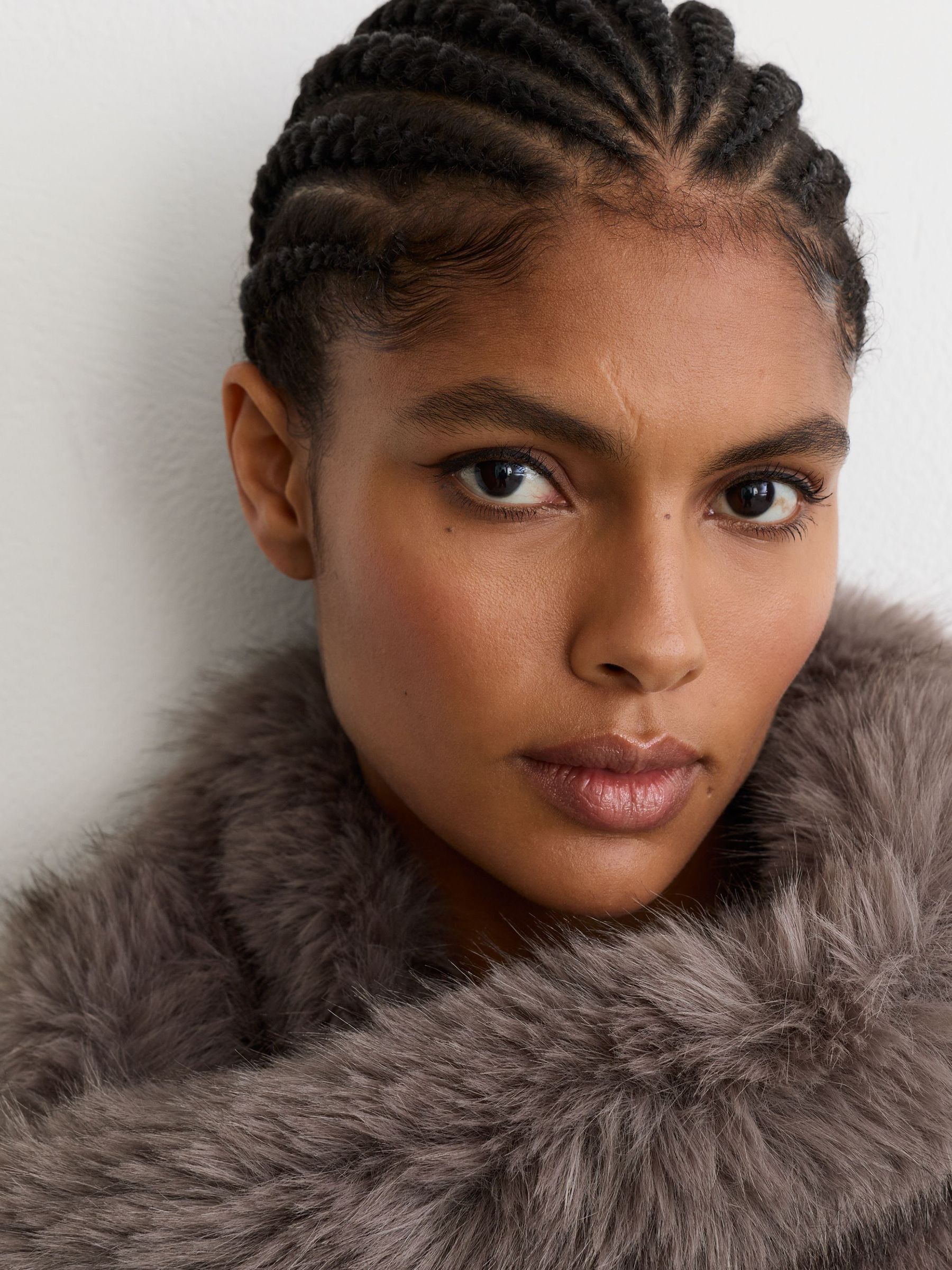 Faux-Fur Collar in Taupe - Image 4 of 5