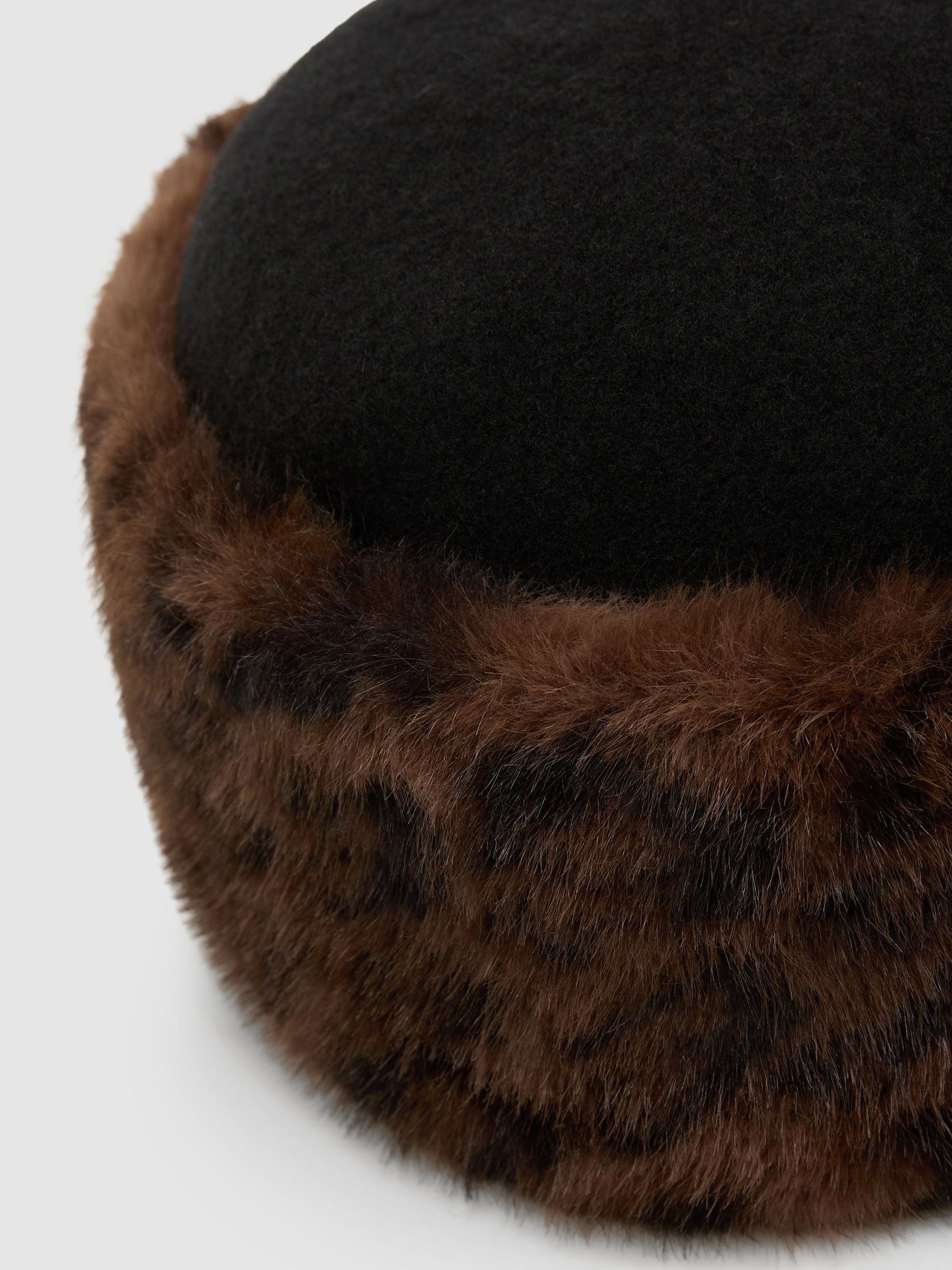 Faux Fur Hat in Black - Image 3 of 4