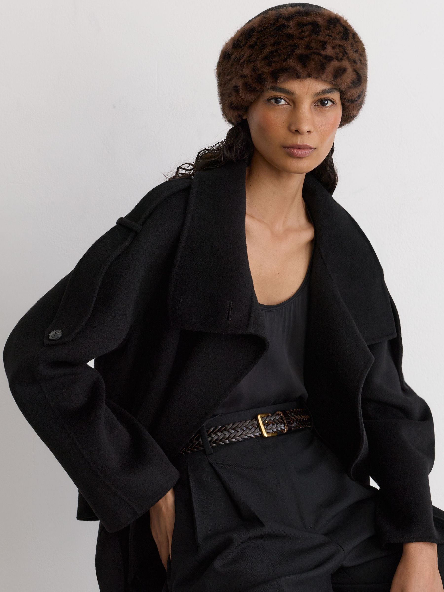 Faux Fur Hat in Black - Image 4 of 4